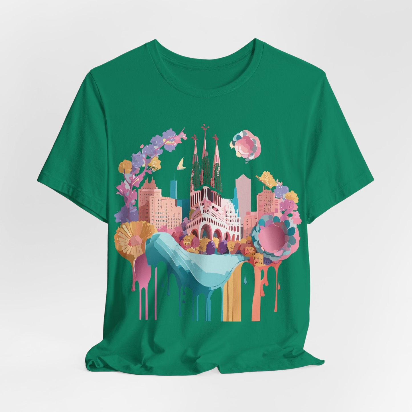 Tourist Shirt Barcelona Graphic Tee Unisex Vintage Style Adelpha Artwork Art Design Tee