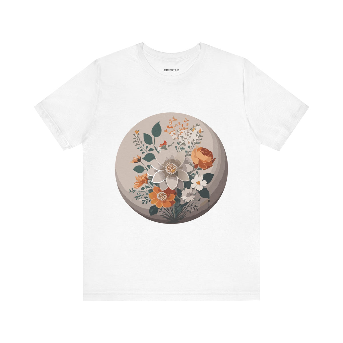 Floral Graphic Unisex Cotton Bella+Canvas Tee with Flowers Design ab11