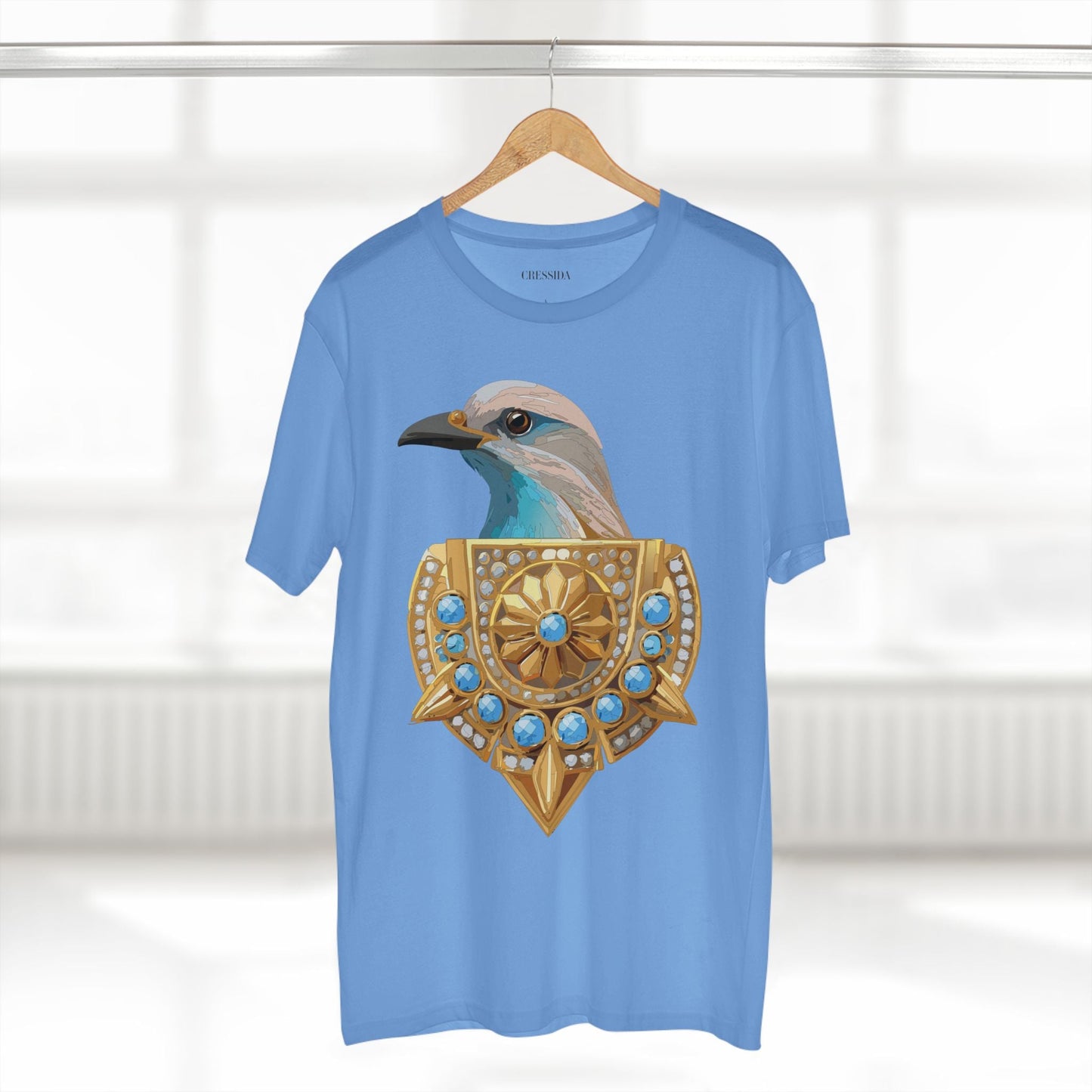 Bird Graphic Unisex 100 Cotton Tee With Unique Animal Golden Medallion Art Design 16