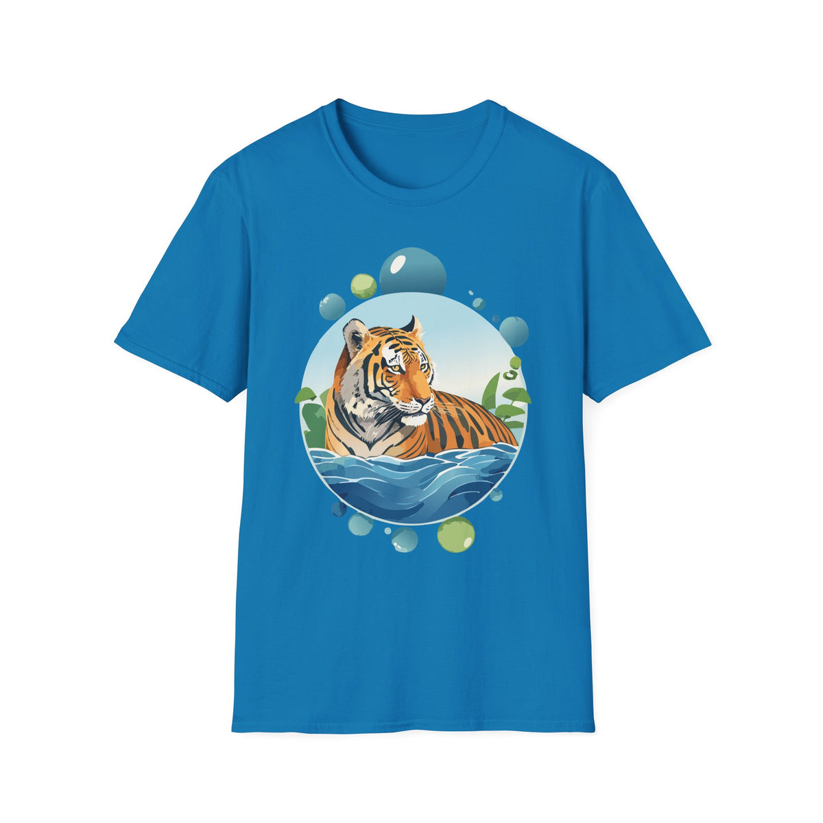 Tiger Portrait T-Shirt | Watercolor Jungle Circle Design