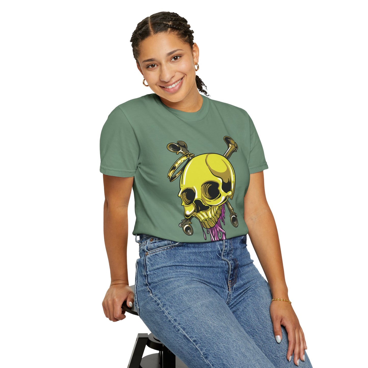 Unisex Cotton Tee Shirt with Skull