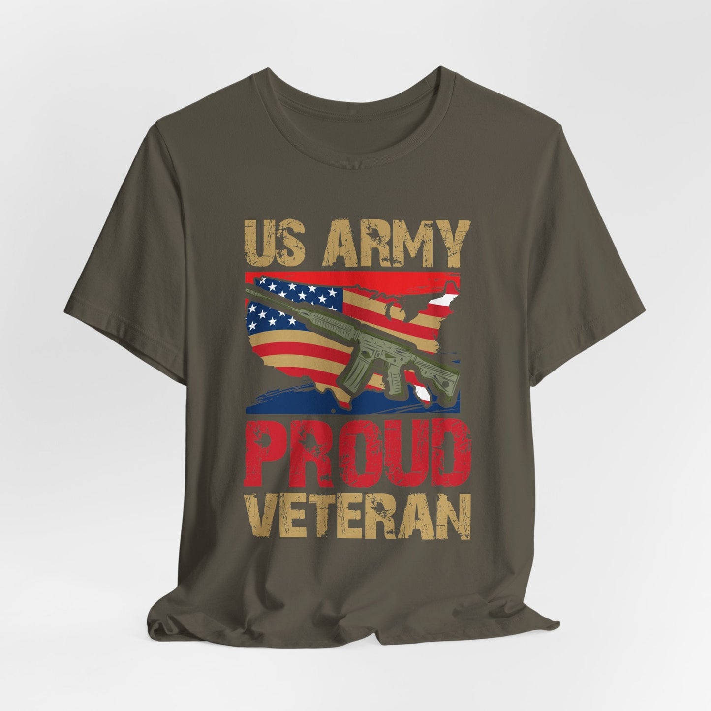 Army Veteran Patriotic Graphic Design Unisex Cotton T-Shirt v17