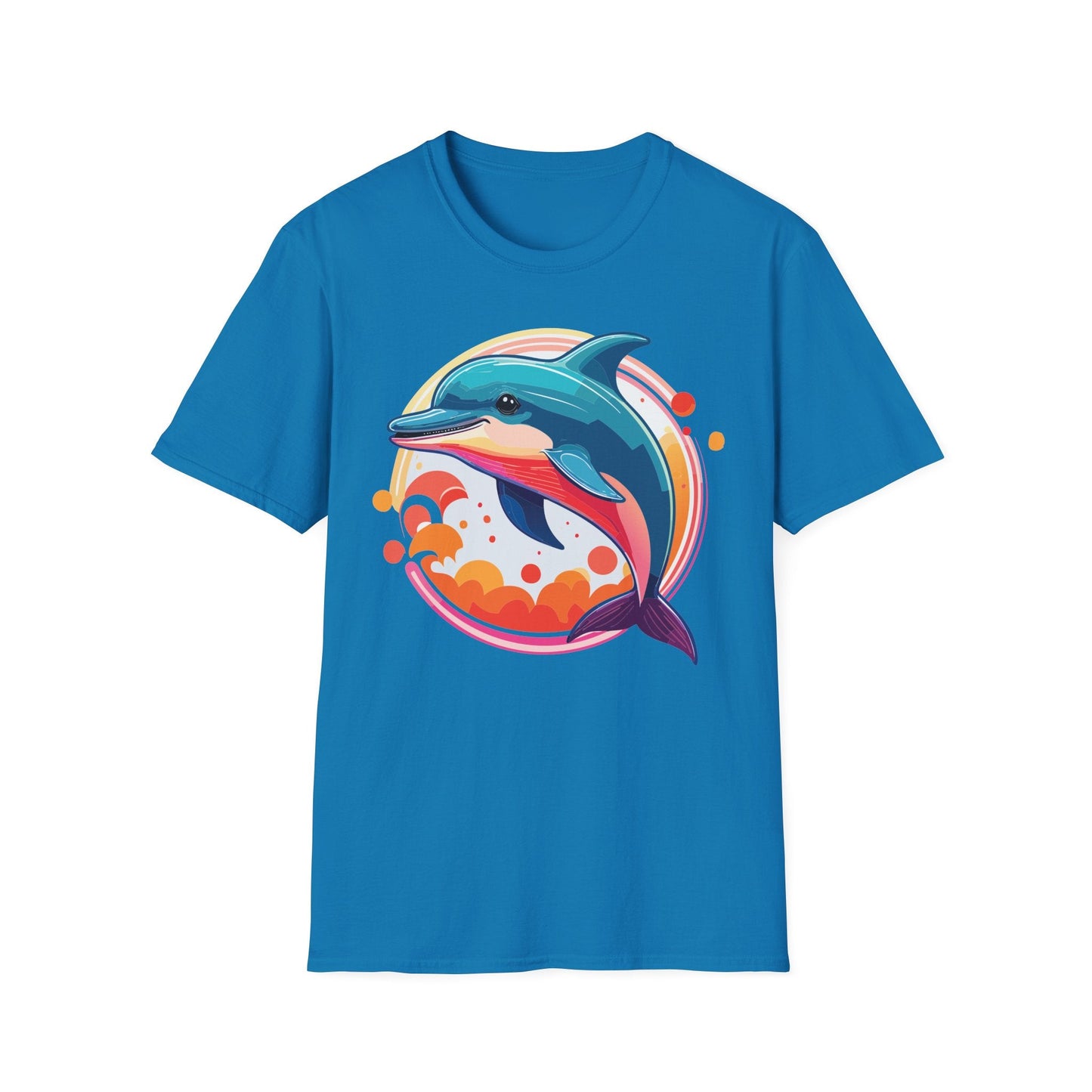 Dolphin Shirt Unisex Softstyle Tee Short Sleeve 100 Percent Ring Spun Cotton Gildan 64000