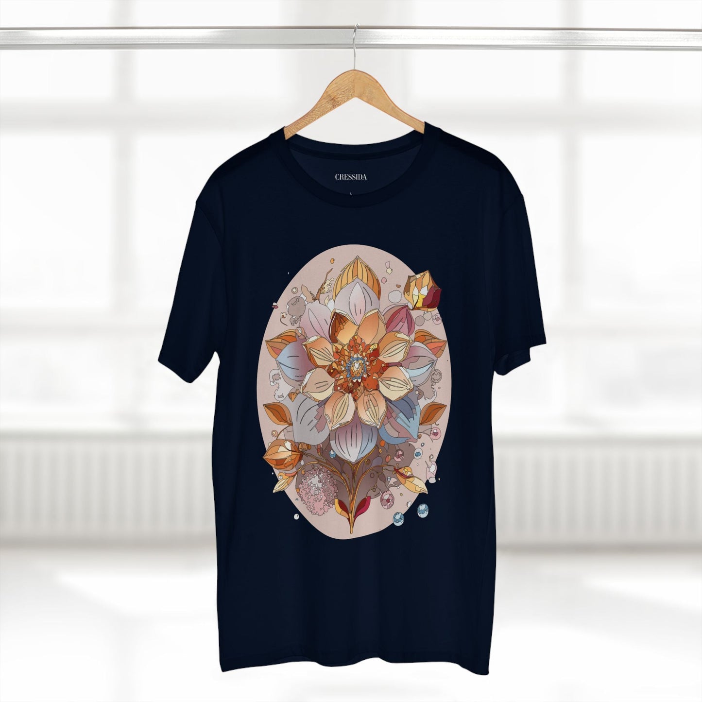 Floral Graphic T-Shirt Unisex 100 Cotton Art Design with Antique Flowers Tee 24