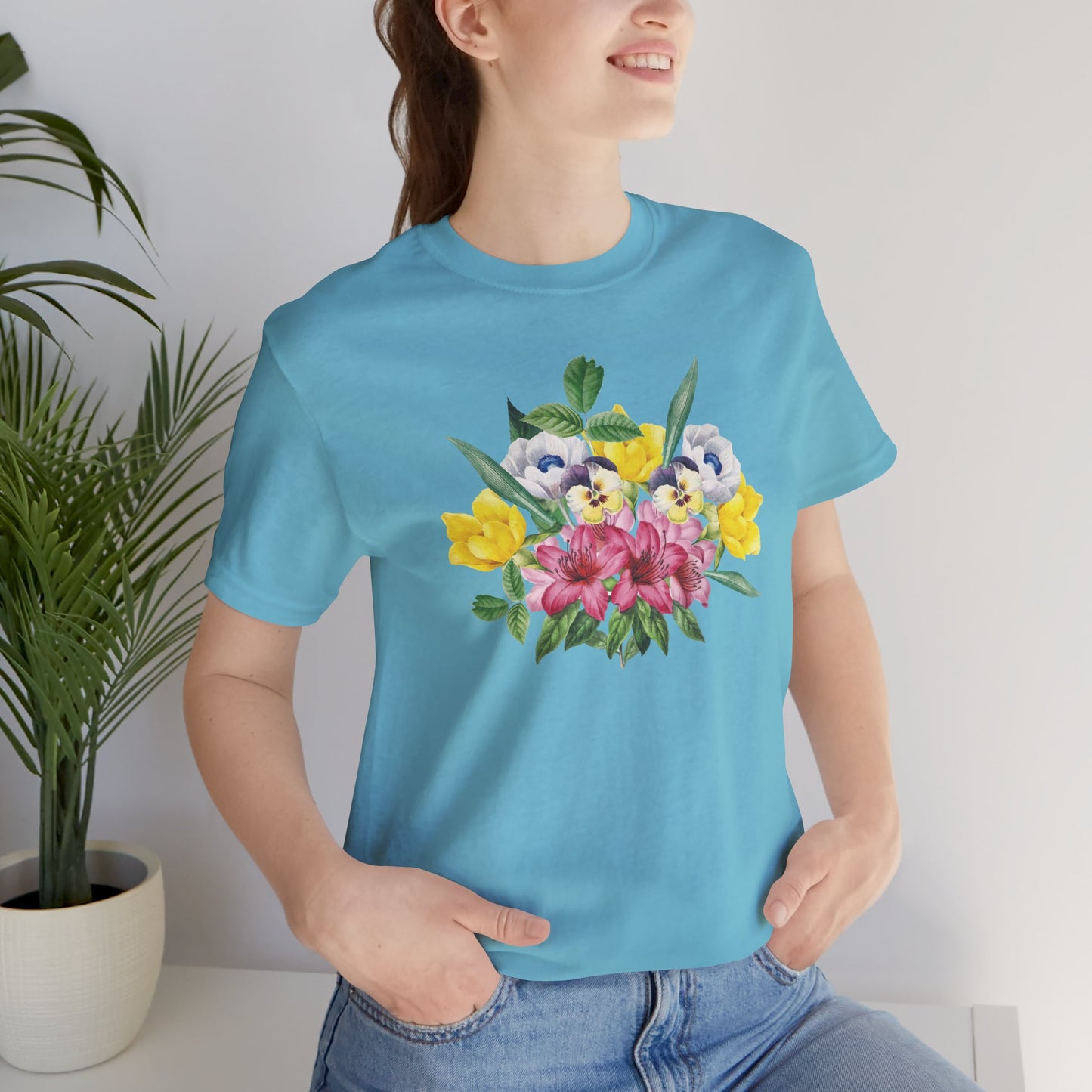 Tee-shirt en coton à imprimés floraux