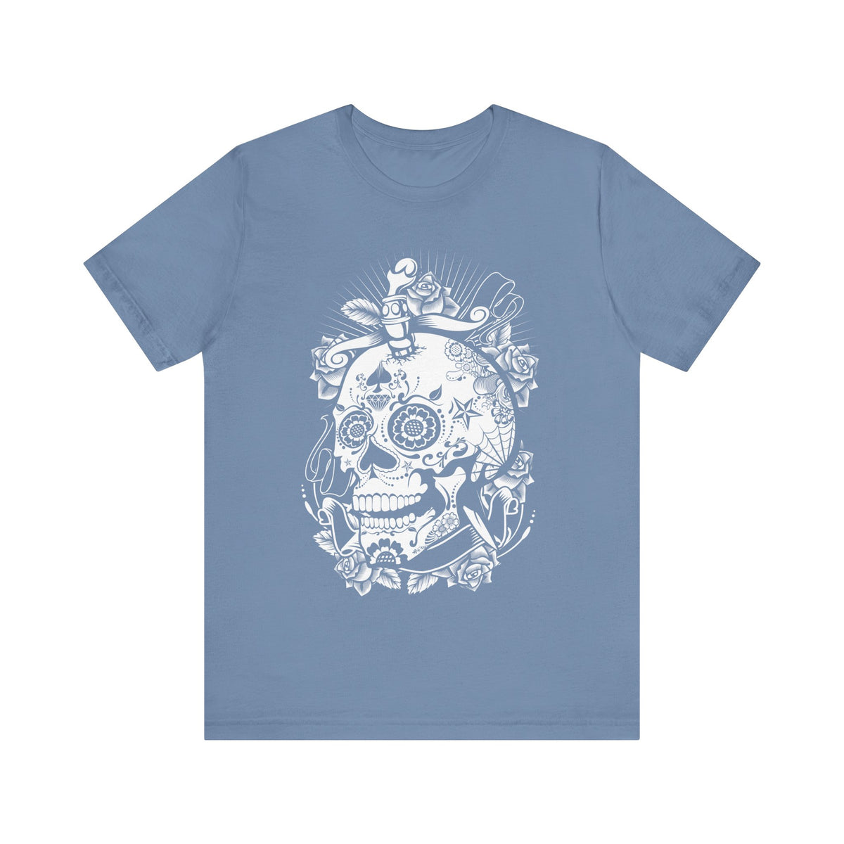 Skull Graphic Unisex Cotton Bella+Canvas Tee with Art Design
