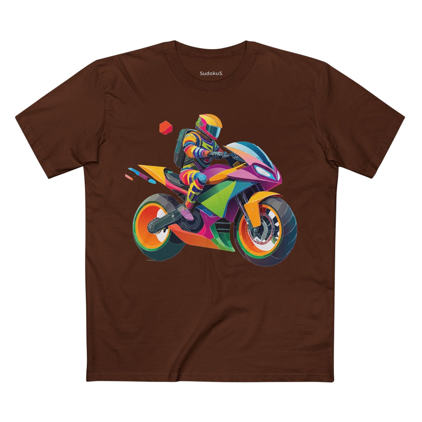 Moto Bike Graphic Unisex 100 Cotton Staple Tee 4