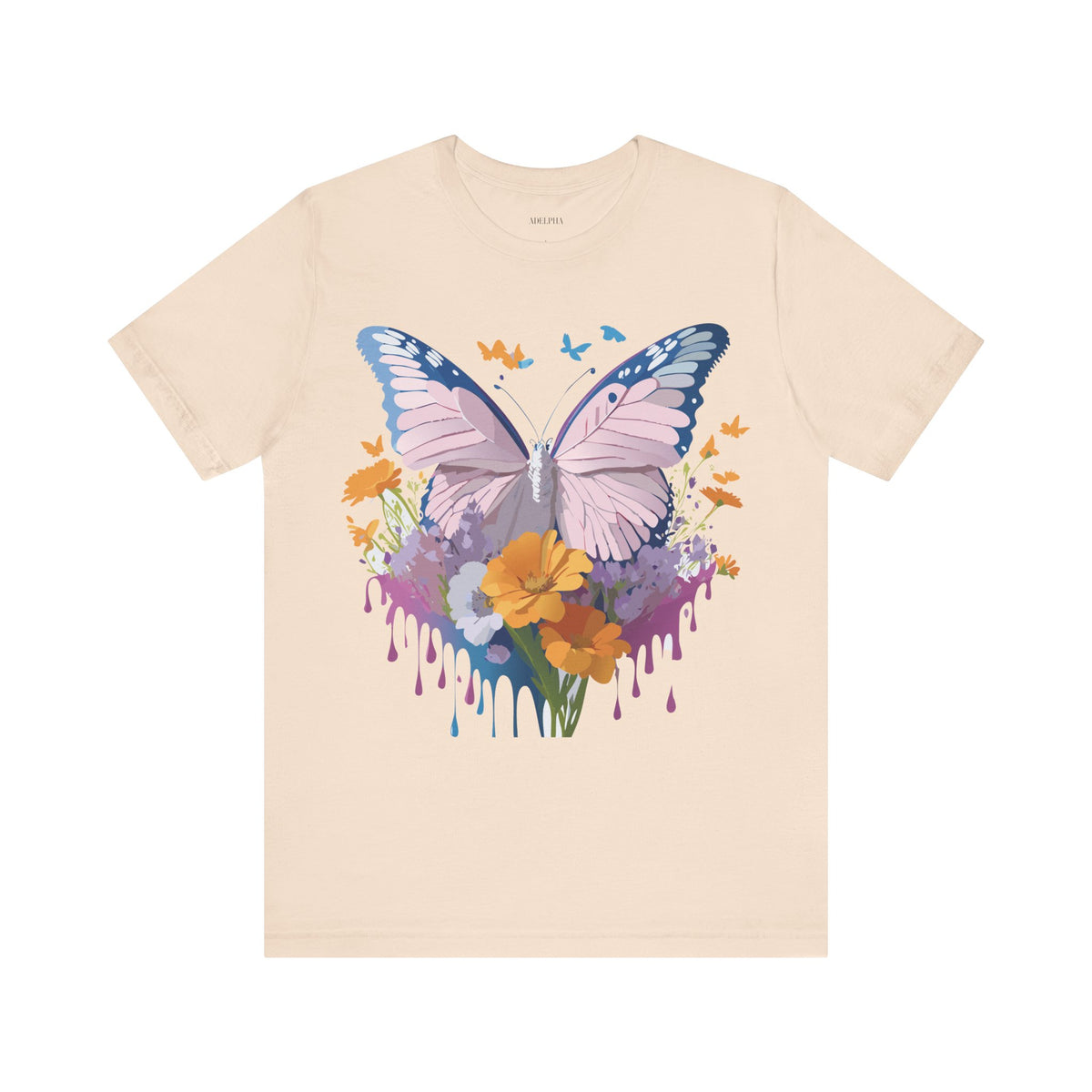Butterfly Graphic Unisex Cotton Bella+Canvas Tee with Art Design n20