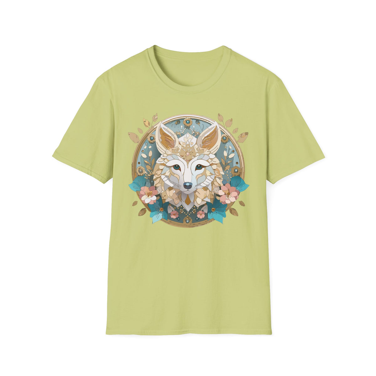 Floral Fox Mandala T-Shirt | Boho Fennec Fox Illustration