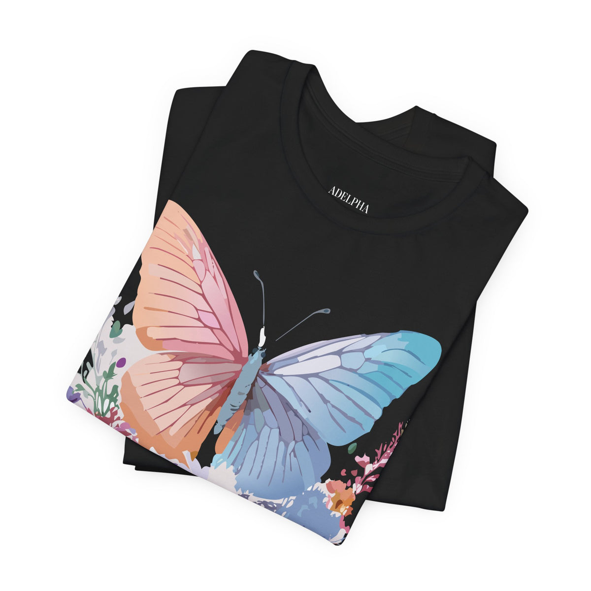 Butterfly Graphic Unisex Cotton Bella+Canvas Tee with Art Design n82