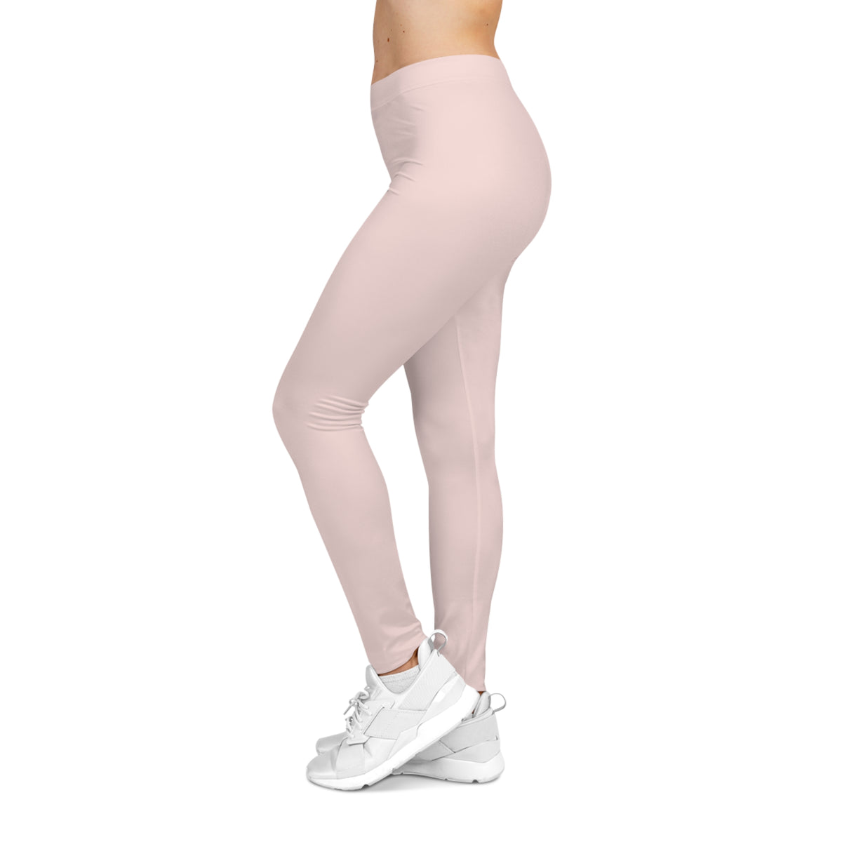 Soft Blush Pink Cream Color Women's Poly-Span Casual Leggings XS-2XL