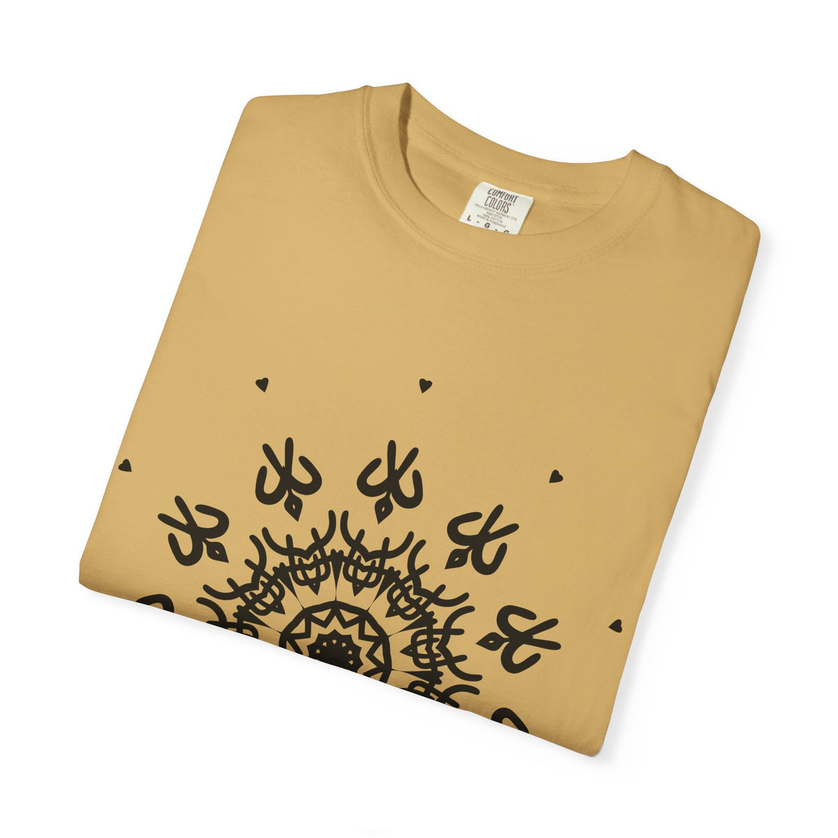 Unisex Garment Dyed Cotton T-Shirt with Mandala Graphic Design