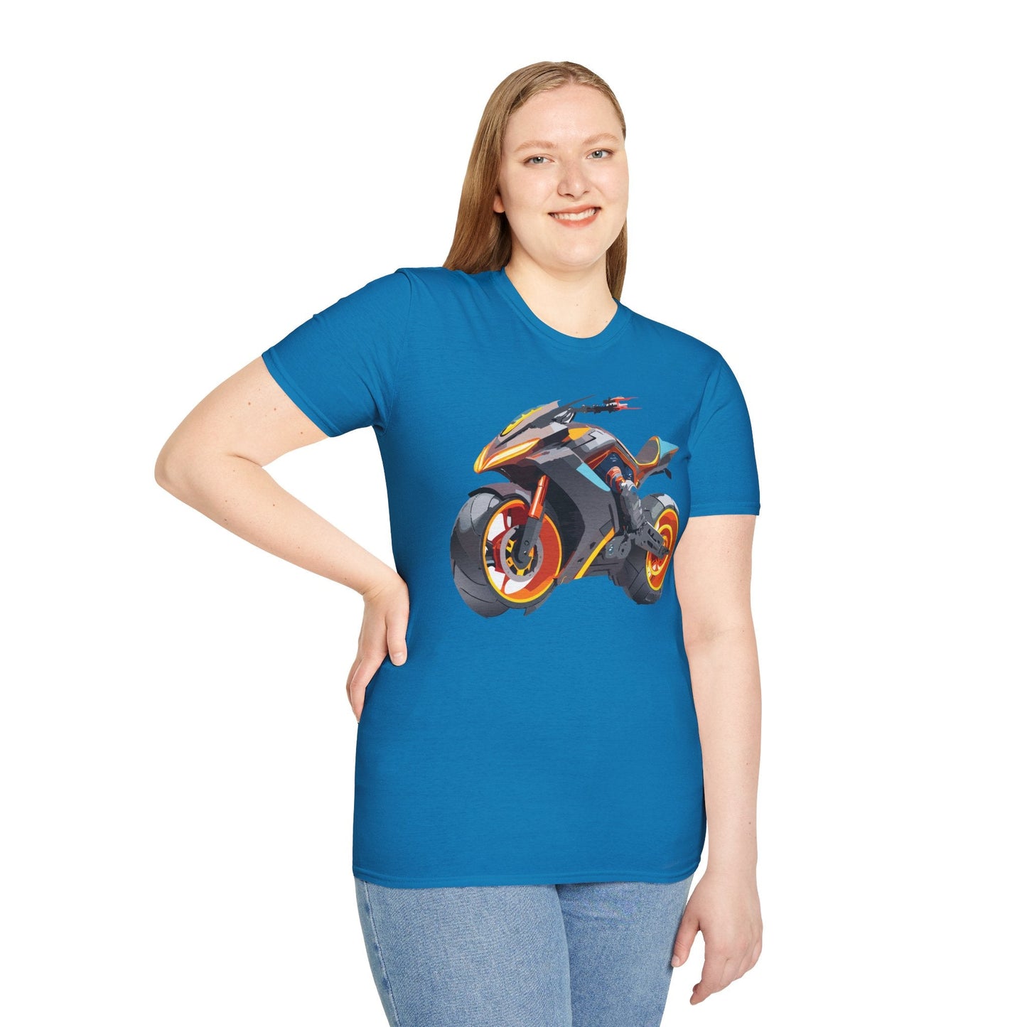 Unisex Bike T Shirt With Motorcycle Graphic MTB Tee Cotton Softstyle Comfort For Riders