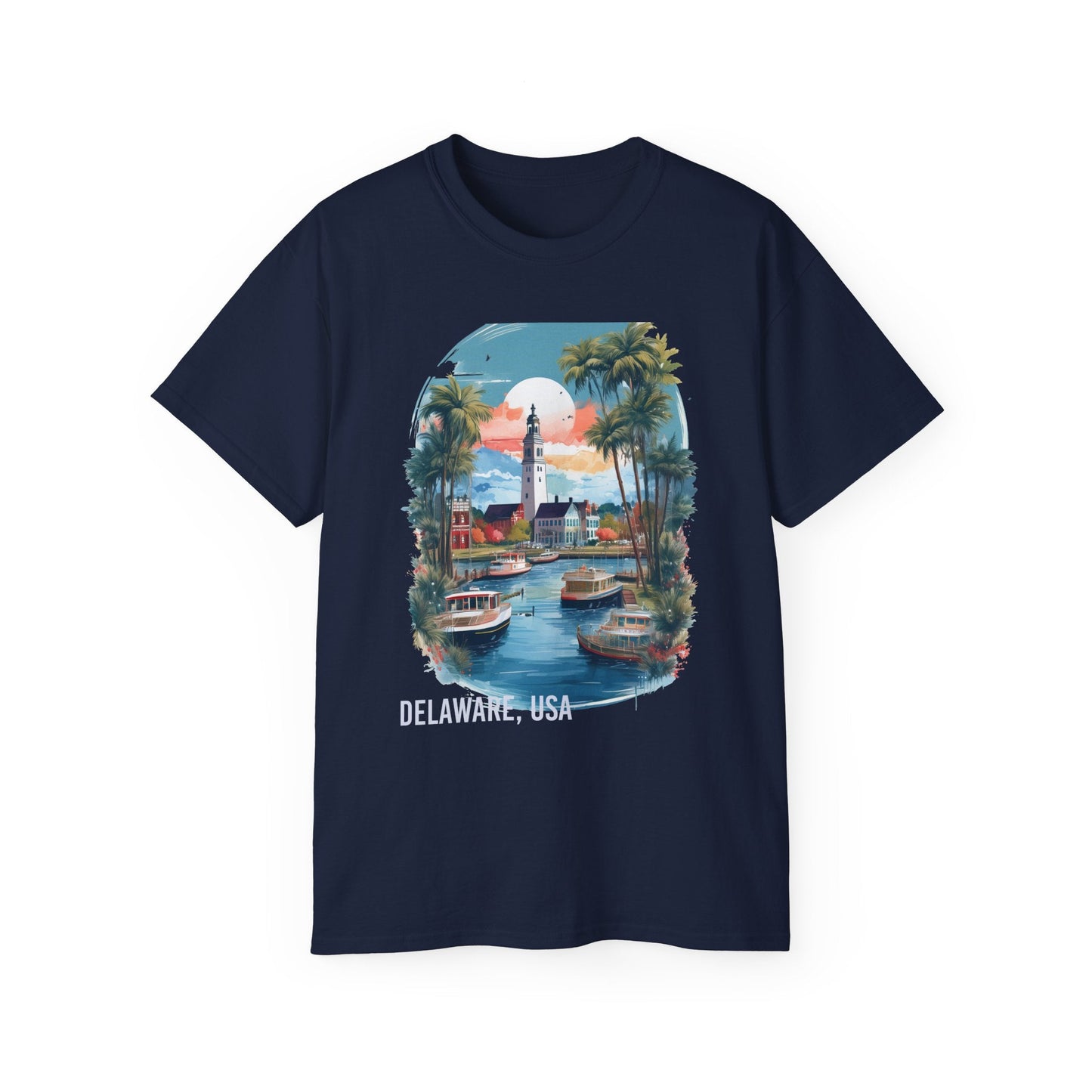 Delaware Graphic Unisex Cotton T‑Shirt 2