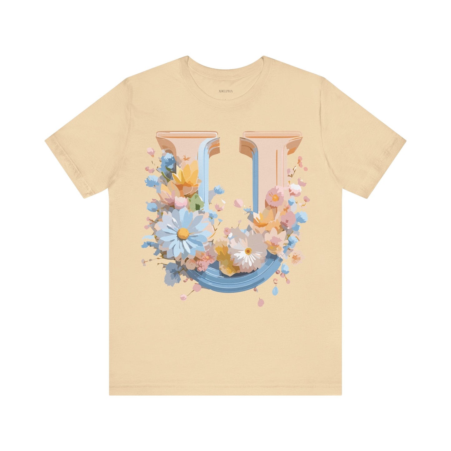 Letter U Shirt Unisex Graphic Tee By Adelpha Vintage Inspired Short Sleeve Art Design