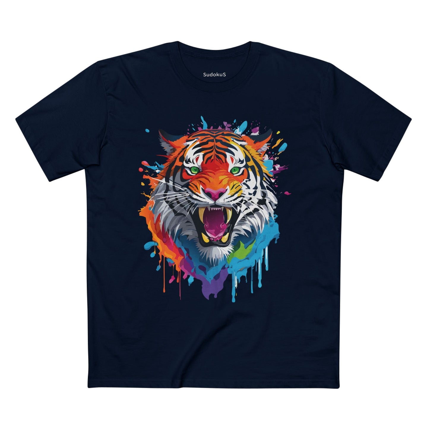 Tiger Graphic Unisex 100 Cotton Staple Tee with Animal Design Artwork 32