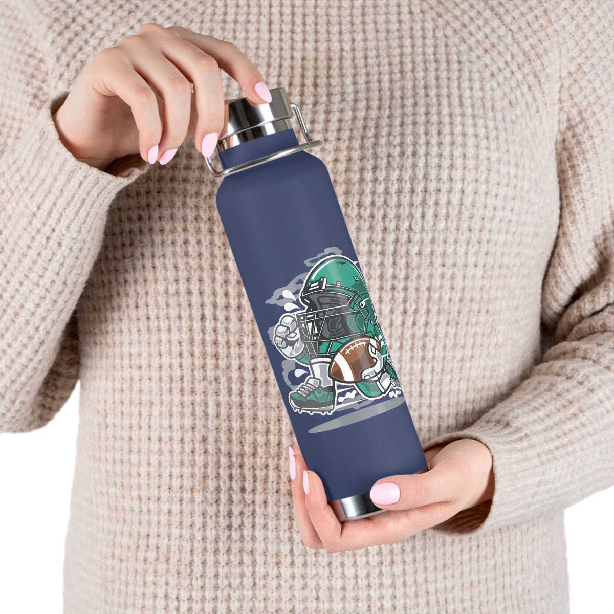 22oz Copper Insulated Water Bottle with Cartoon Design - CV22