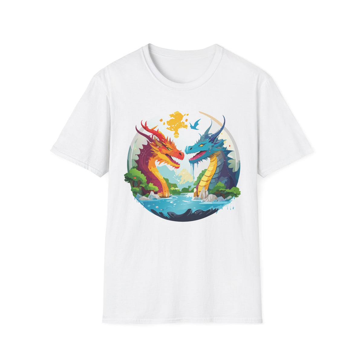 Dragon Graphic Tee Gildan Unisex 100 Cotton Tee Shirt with Animals Design h19