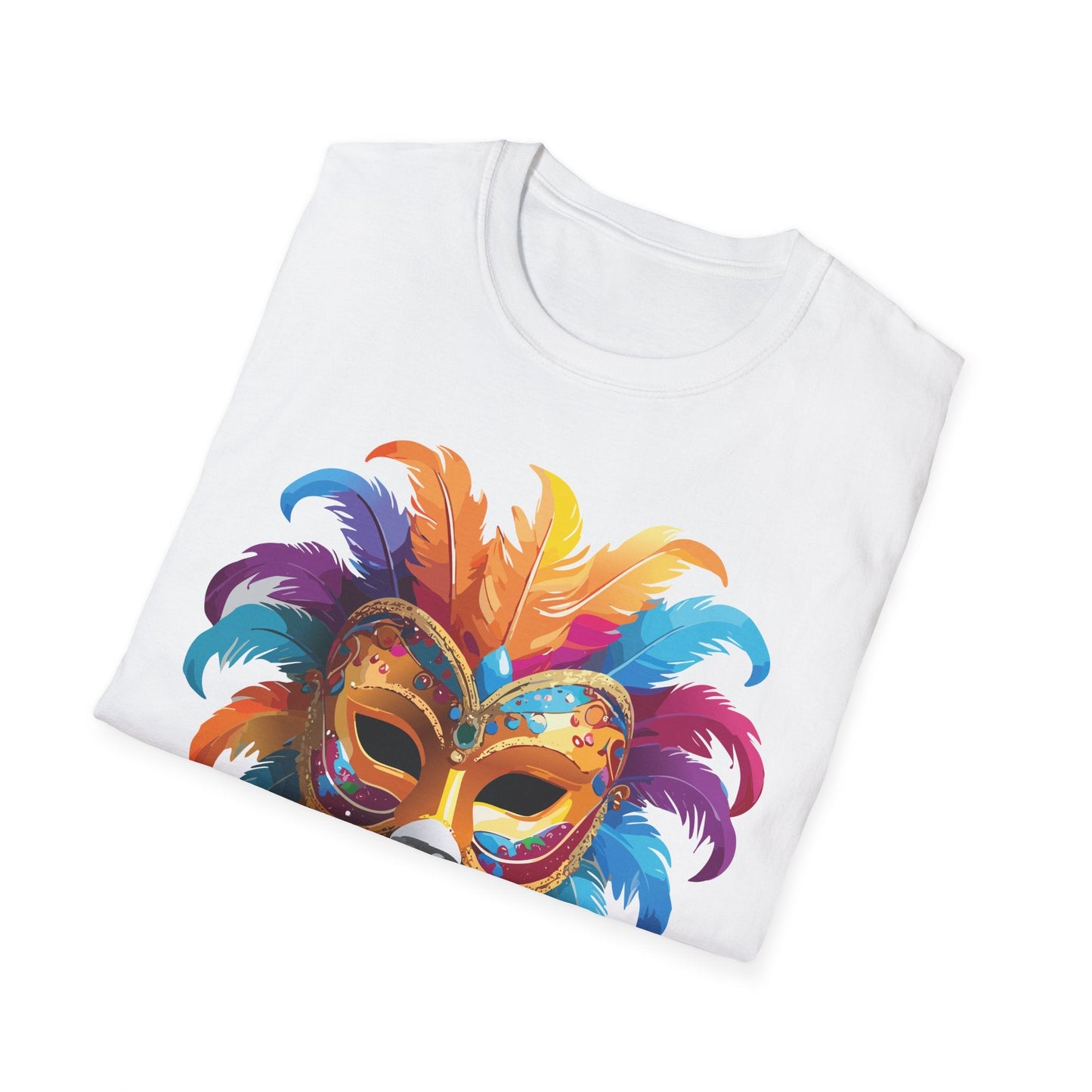Mask Tee Shirt Unisex Masquerade Design Art Graphic Gildan Softstyle 64000 Cotton Tee