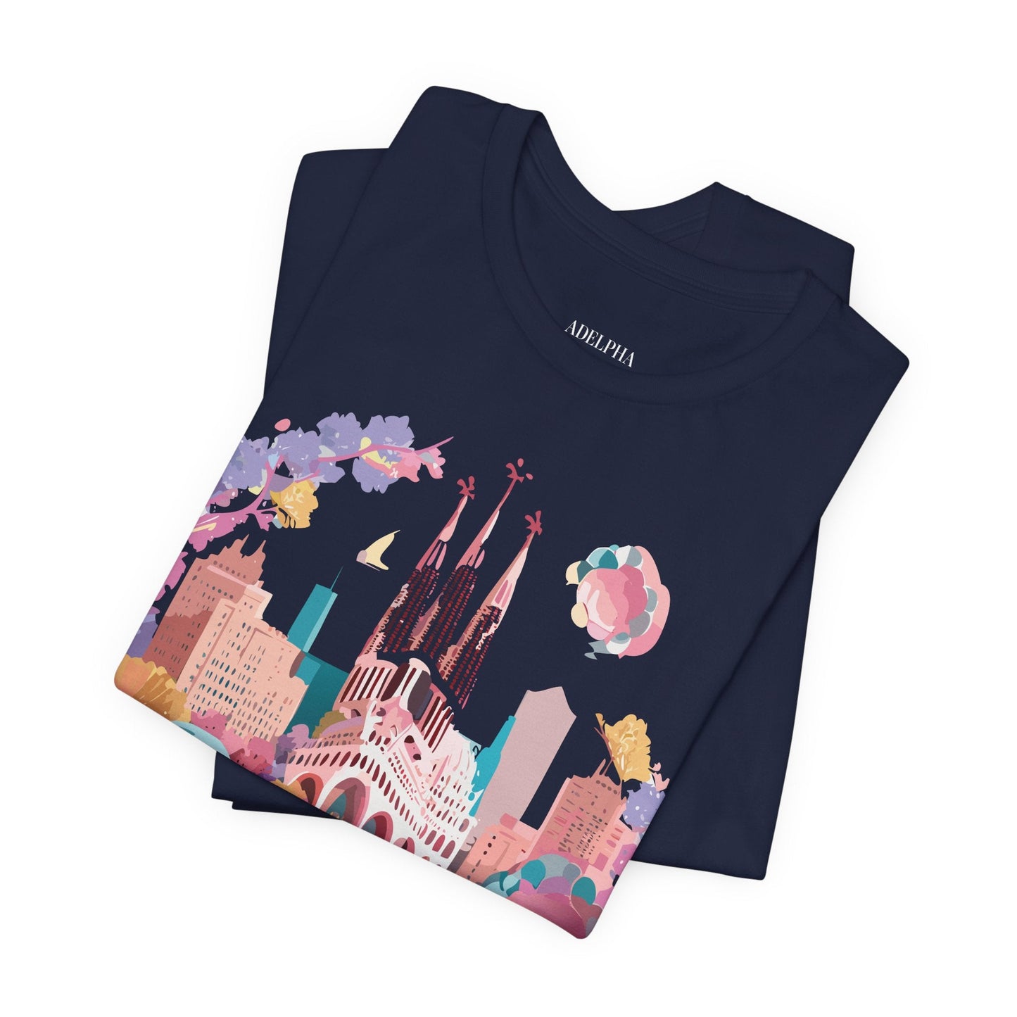 Tourist Shirt Barcelona Graphic Tee Unisex Vintage Style Adelpha Artwork Art Design Tee
