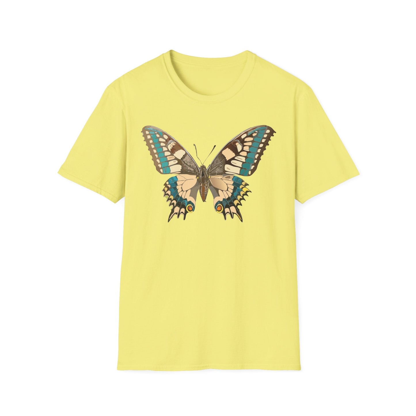 Unisex Butterfly T Shirt Softstyle 64000 Ring Spun Cotton Lightweight Tee Breathable Everyday Comfort