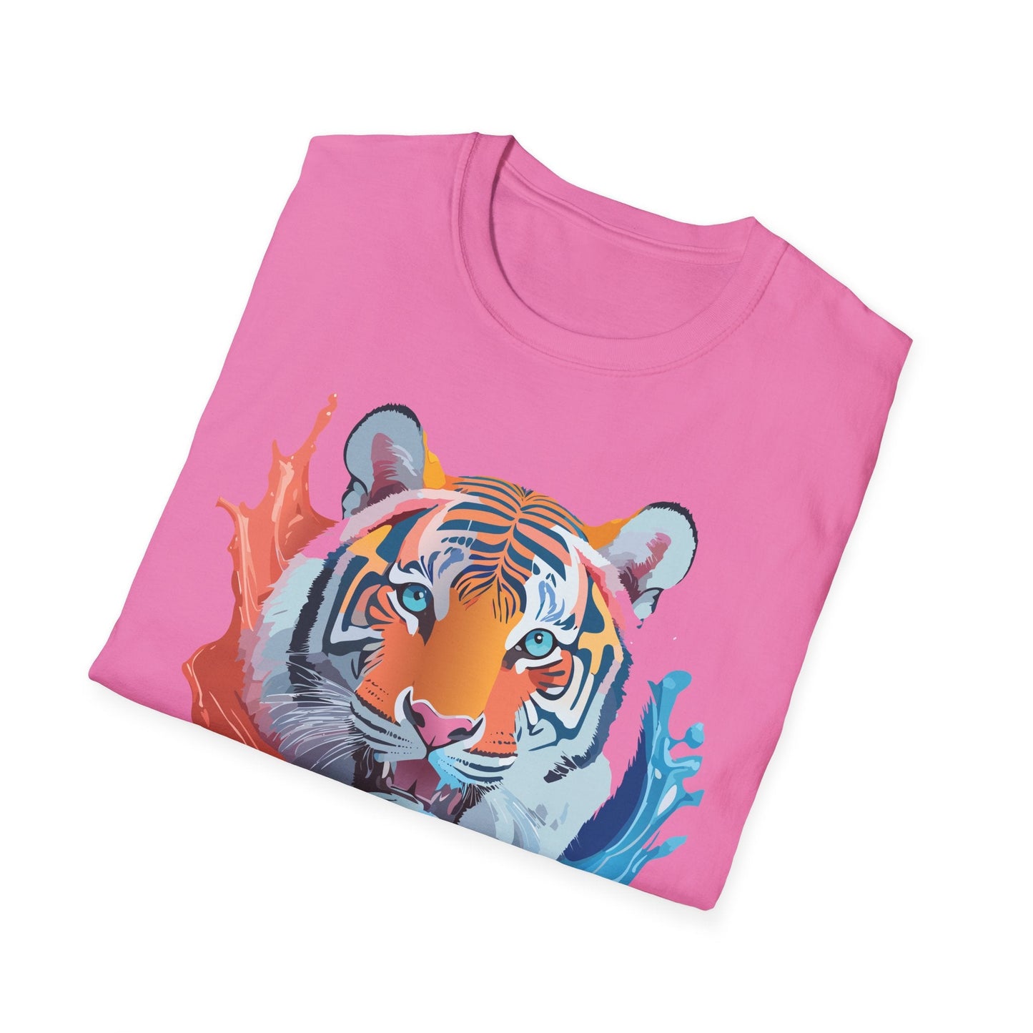 Unisex Tiger Tee Gildan Softstyle Animal Print Shirt Ring Spun Cotton