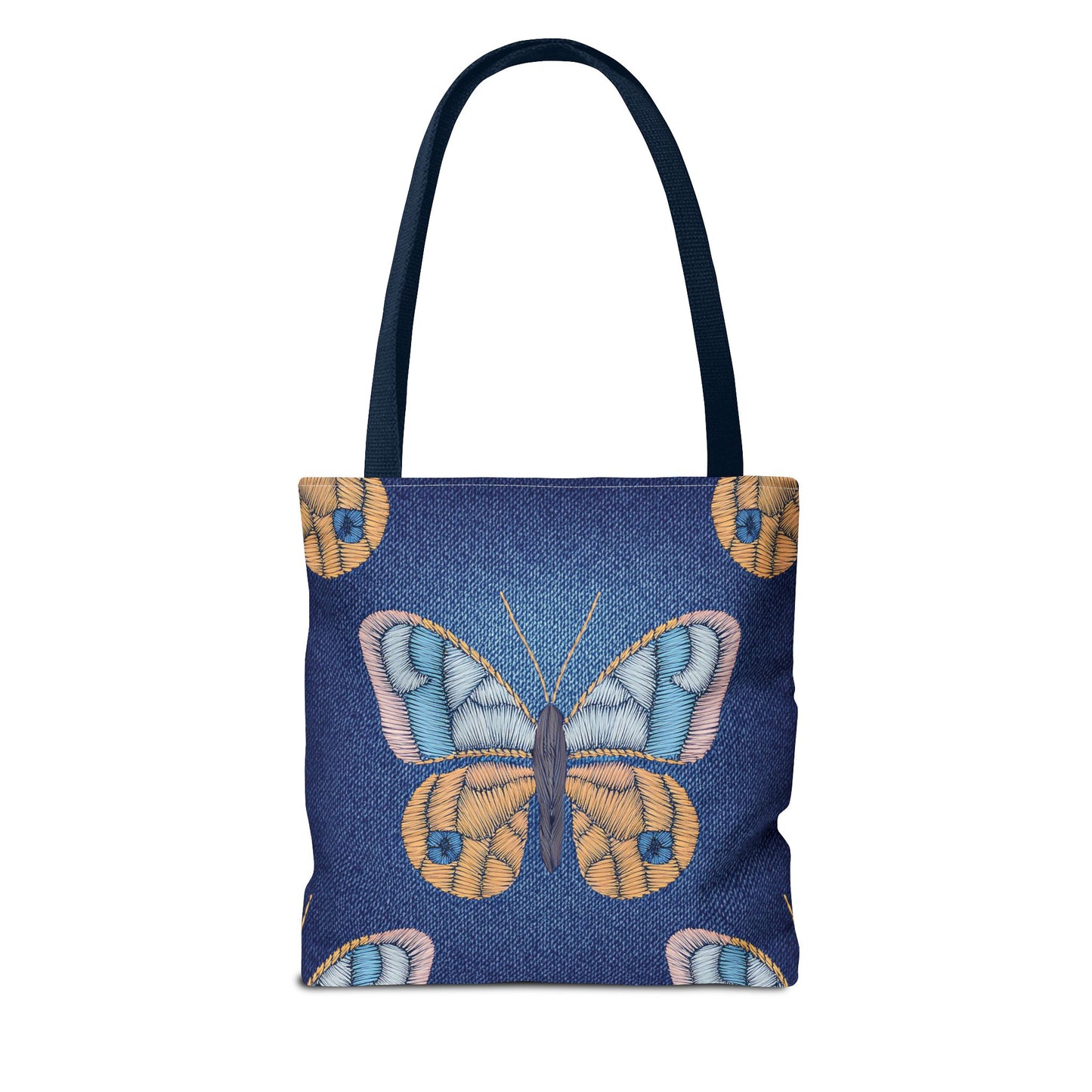 Denim Fabric Imitation Print Unisex Canvas Bag Poly Spun 3 Sizes Tote Bag 175