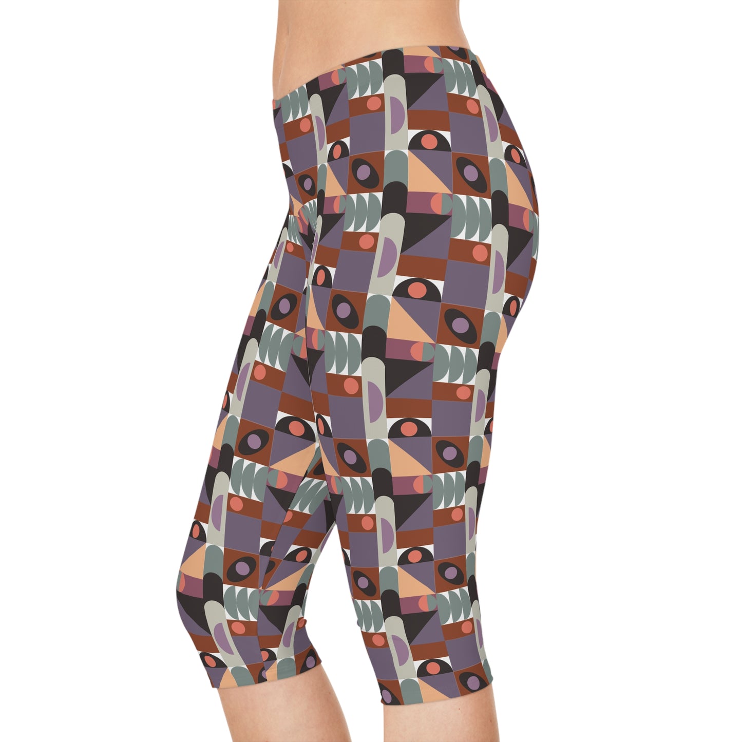 Leggings capri con estampado abstracto