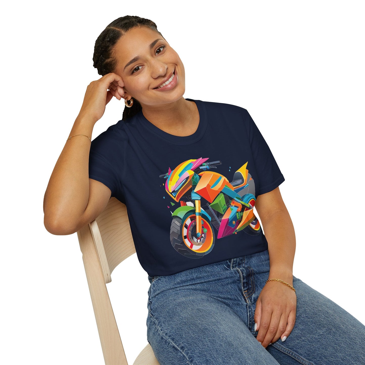 Bike Graphic Unisex Cotton Motorcycle Art Design Tee 4
