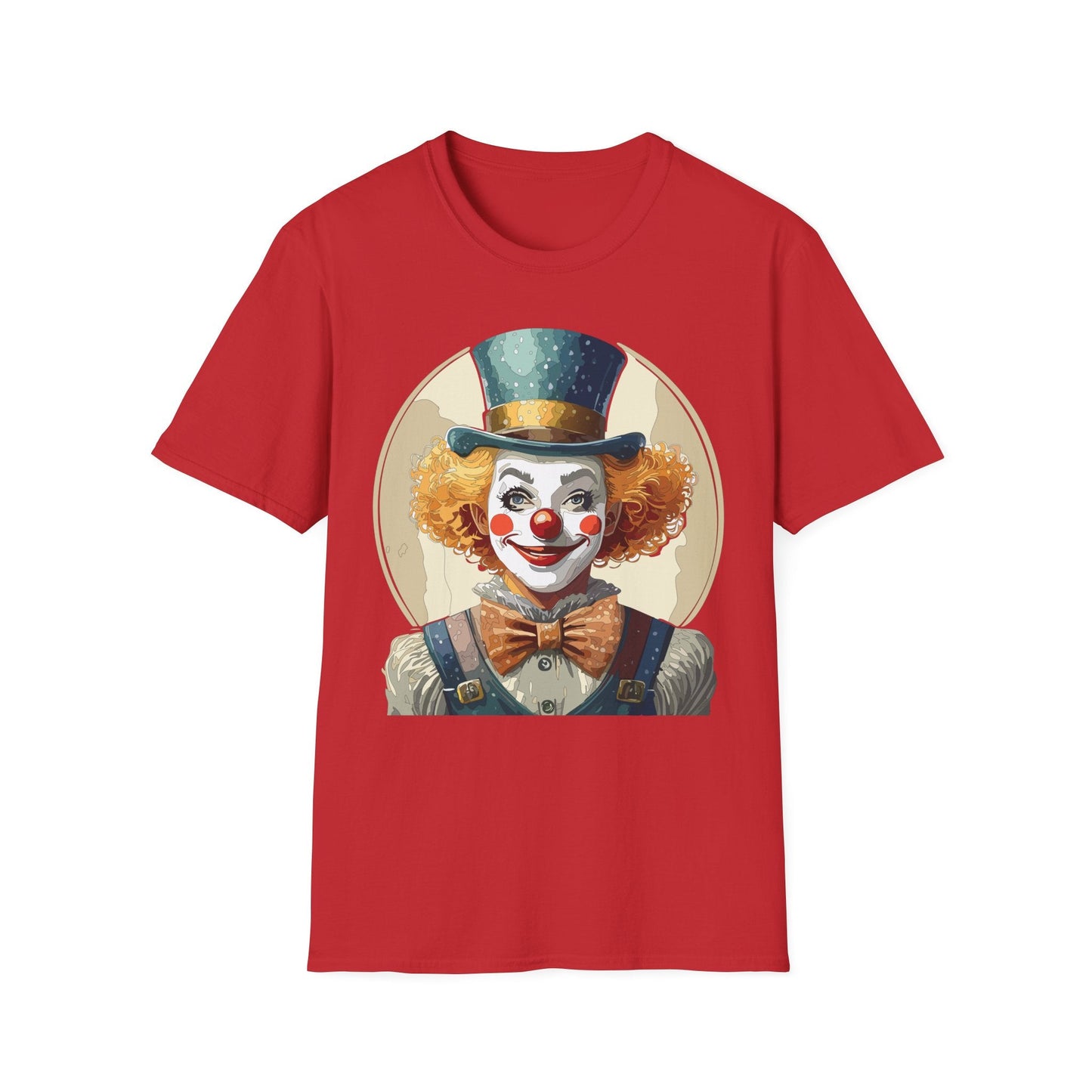 Clown Shirt Unisex T Shirt With Clown Circus Theme Funny Man Shirt Gildan Softstyle 64000