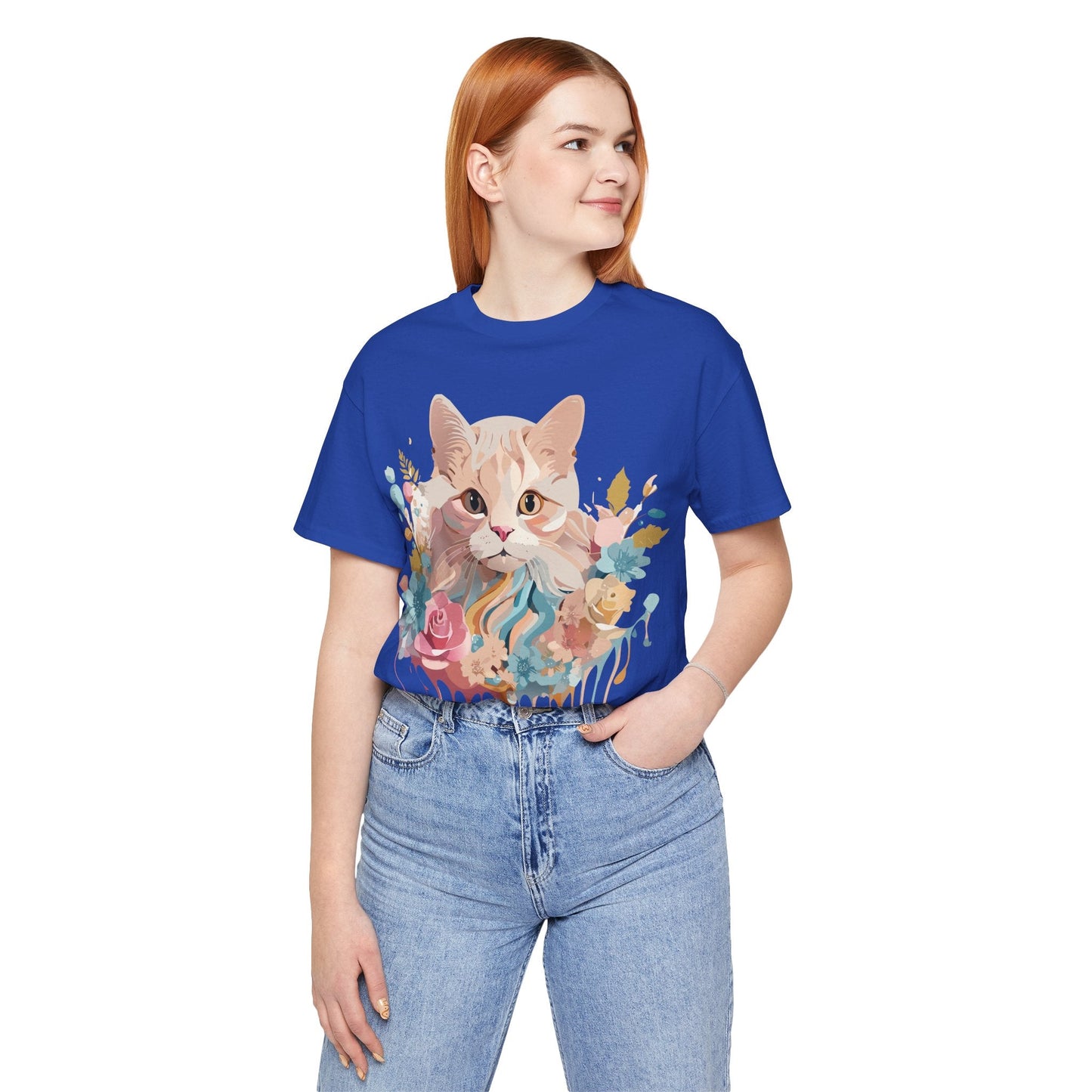 Cat Graphic Tee Unisex Short Sleeve Shirt With Adelpha Vintage Artwork