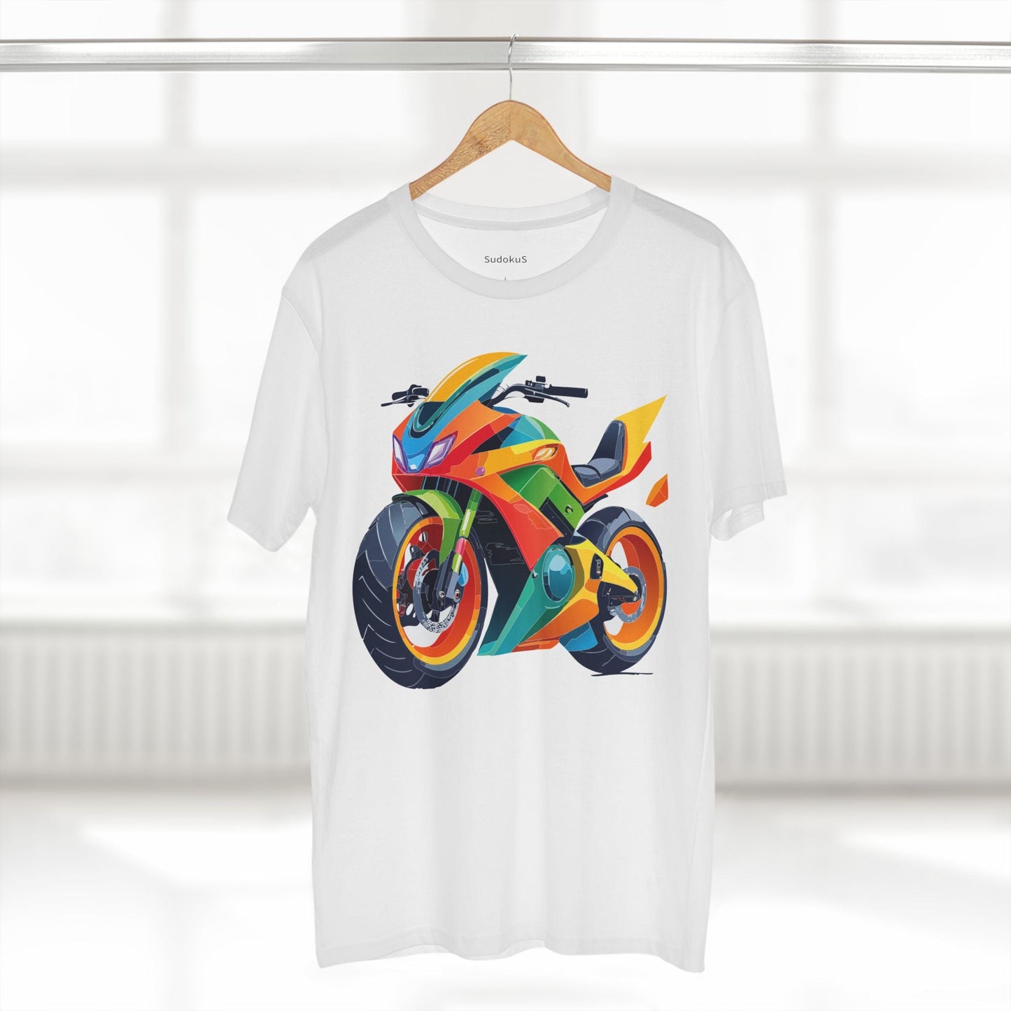 Moto Bike Graphic Unisex 100 Cotton Staple Tee 5