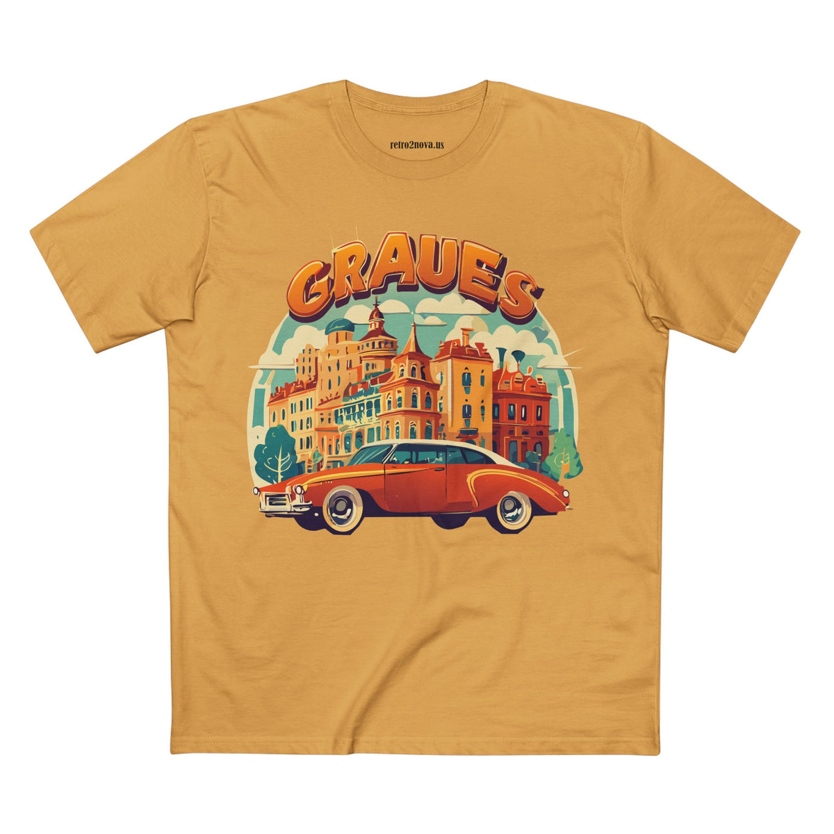 Retro Car Vintage Graphic Tee Staple Unisex 100 Cotton Tee Shirt - RC-25