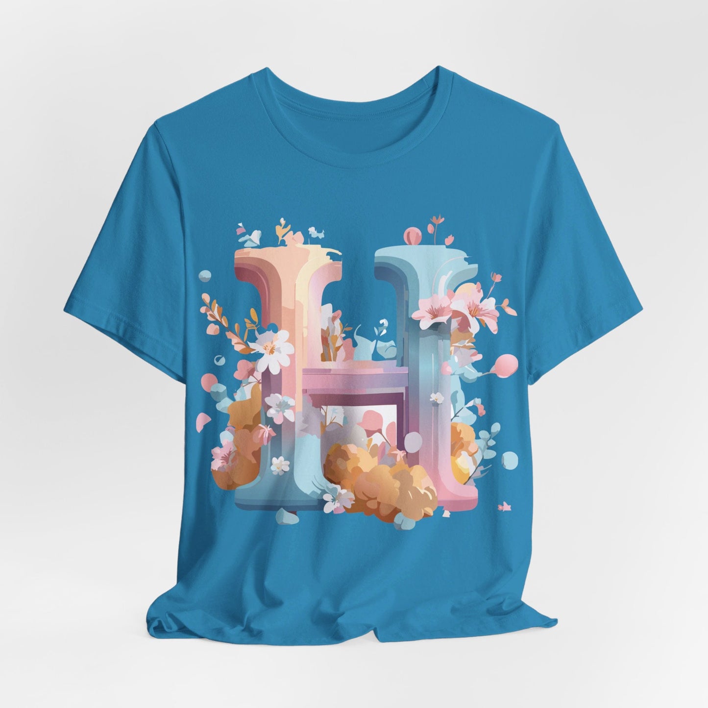 Letter H Shirt Unisex Graphic Tee By Adelpha Vintage Inspired Artwork Short Sleeve
