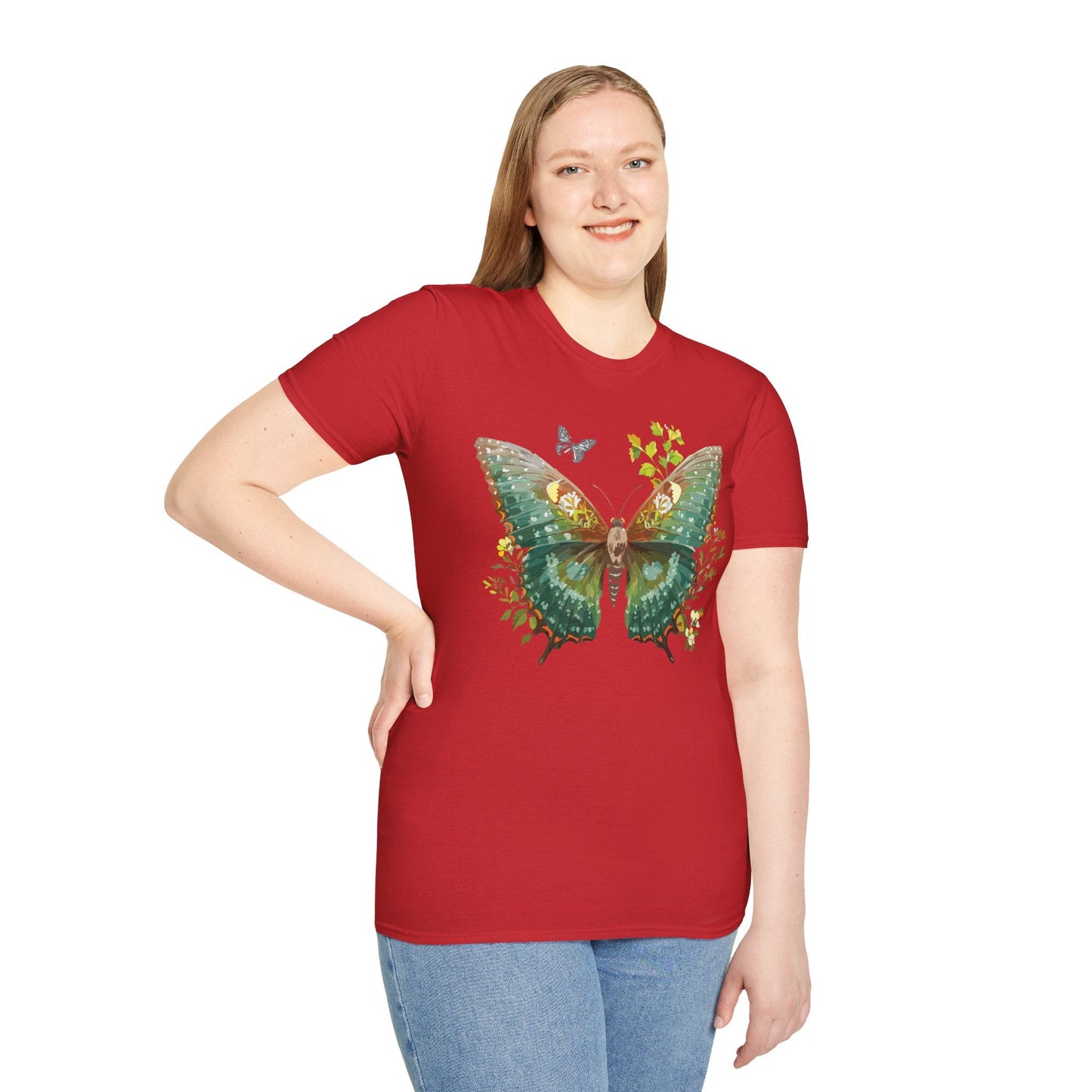 Butterfly Shirt Unisex T Shirt Monarch Print Gildan Softstyle 64000 Comfortable Everyday Wear