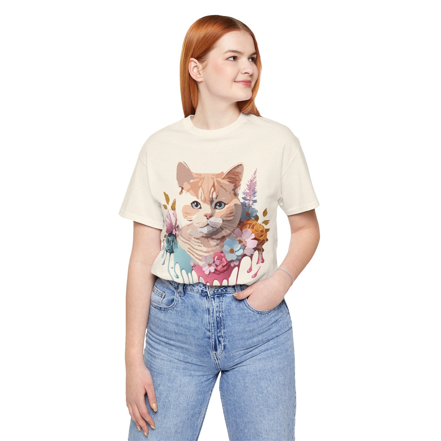 Cat Shirt Graphic Tee Unisex Vintage Inspired Adelpha Art Design