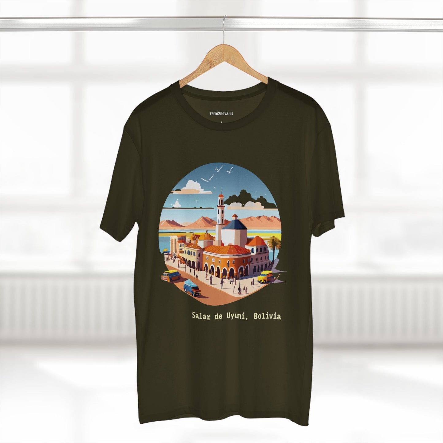 Bolivia Travel Shirt Unisex Premium Cotton Staple Tee With Original Retro2Nova Art Design