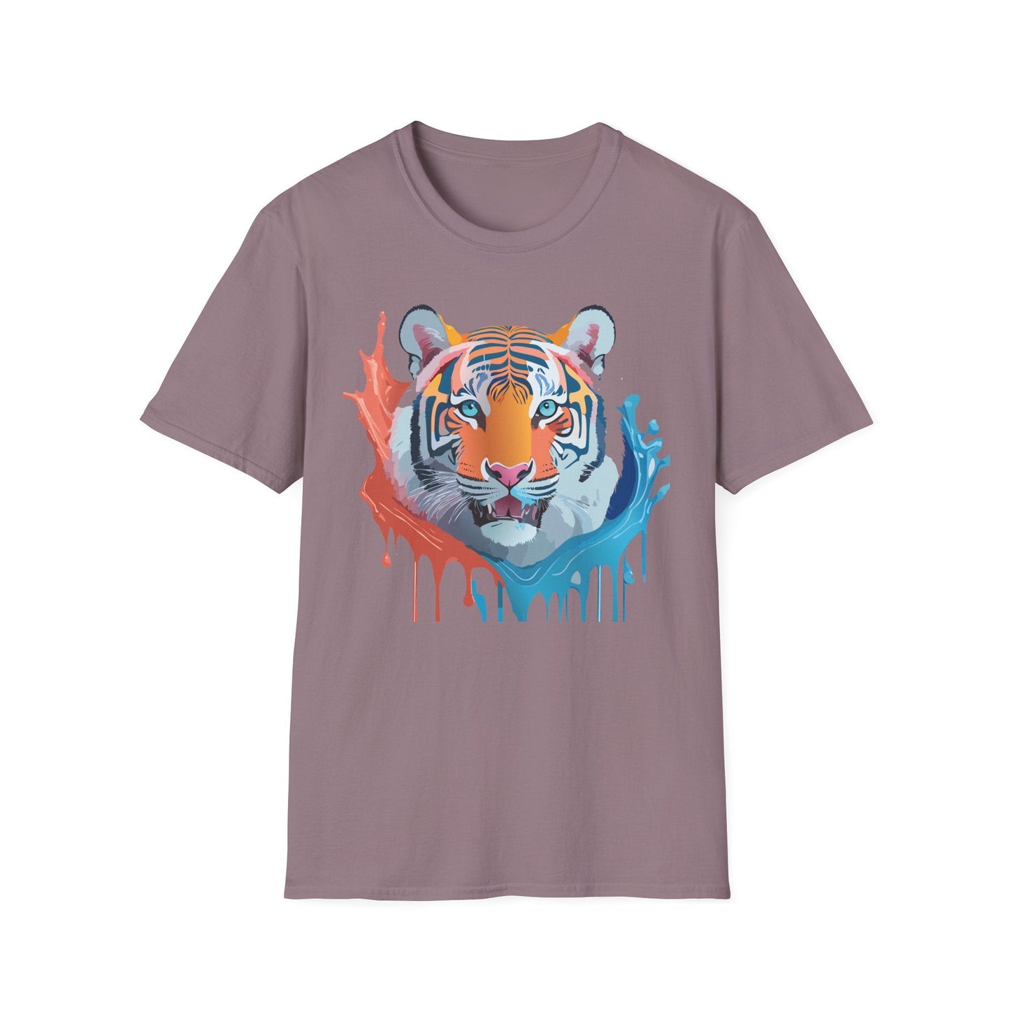 Unisex Tiger Tee Gildan Softstyle Animal Print Shirt Ring Spun Cotton