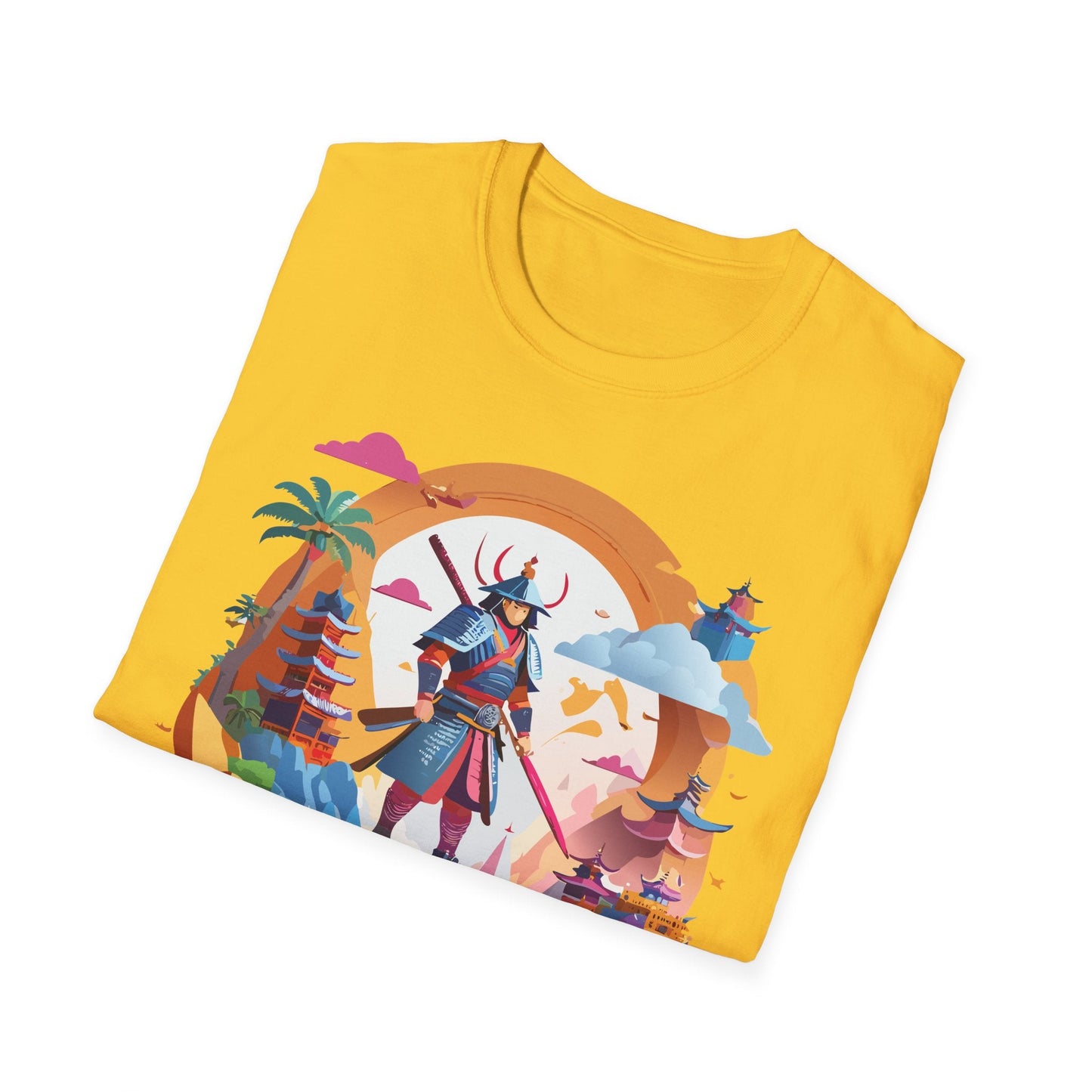 Samurai T Shirt Unisex Gildan Softstyle 64000 100 Percent Ring Spun Cotton Lightweight Tee