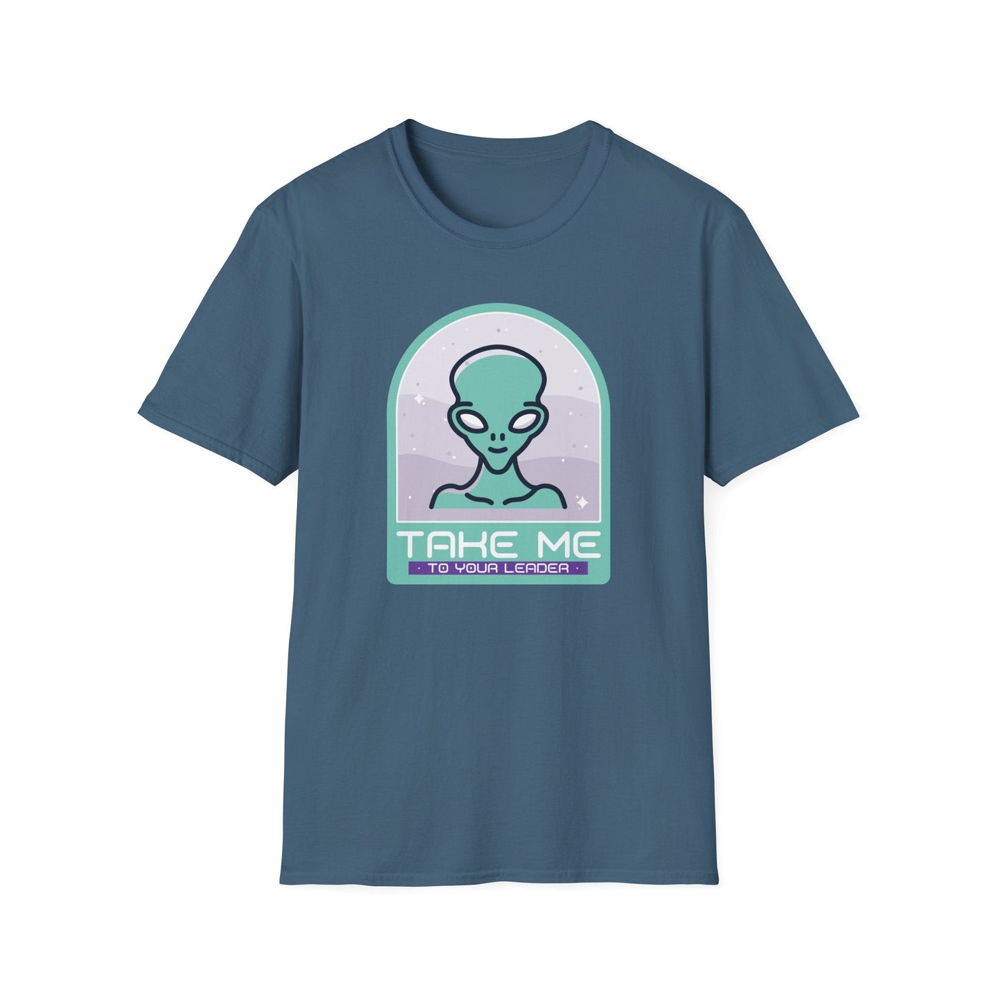 Alien Graphic TShirt  Take Me to Your Leader Retro Space Tee