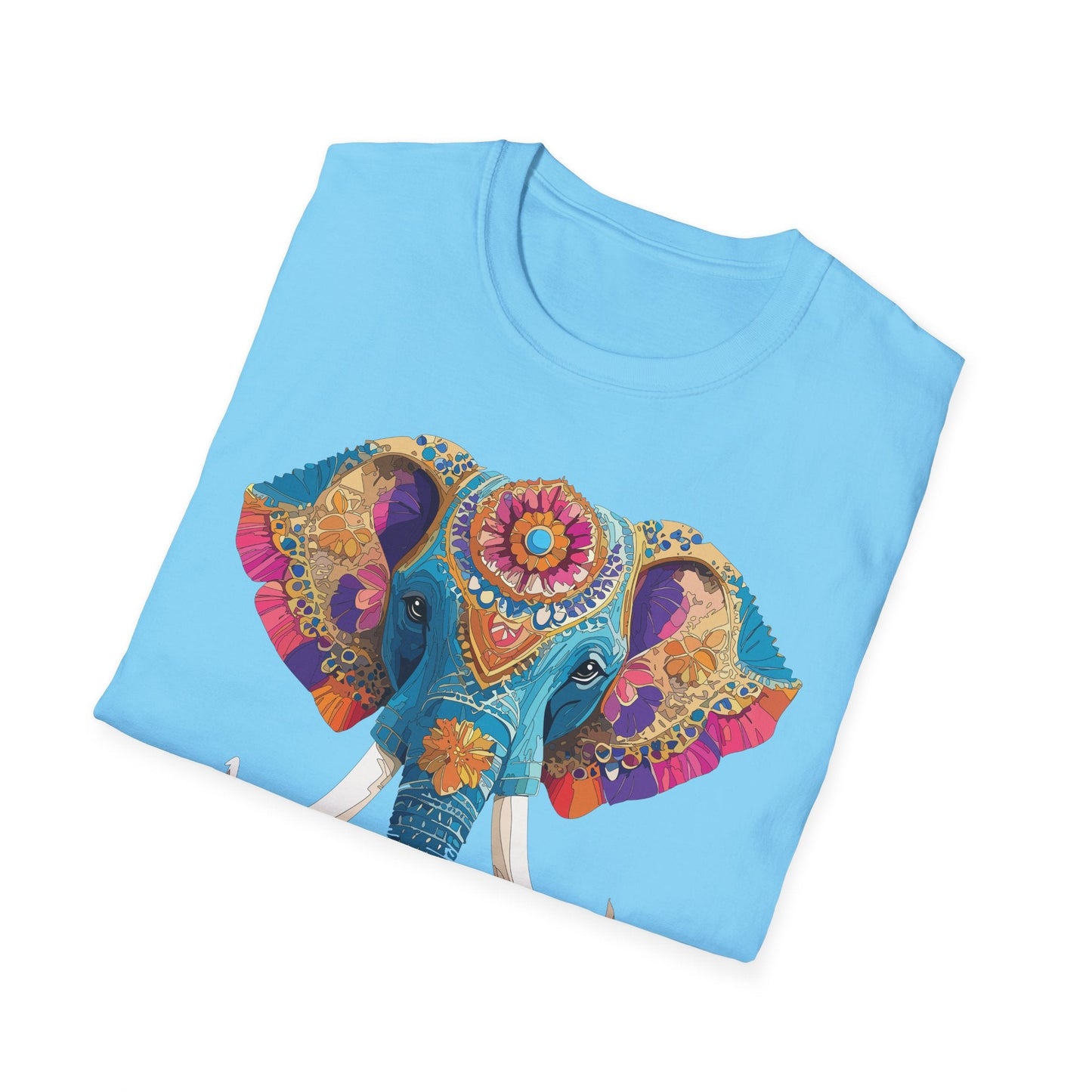 Unisex Elephant Graphic Tee Gildan Softstyle Cotton T Shirt Animal Print Comfortable Wear