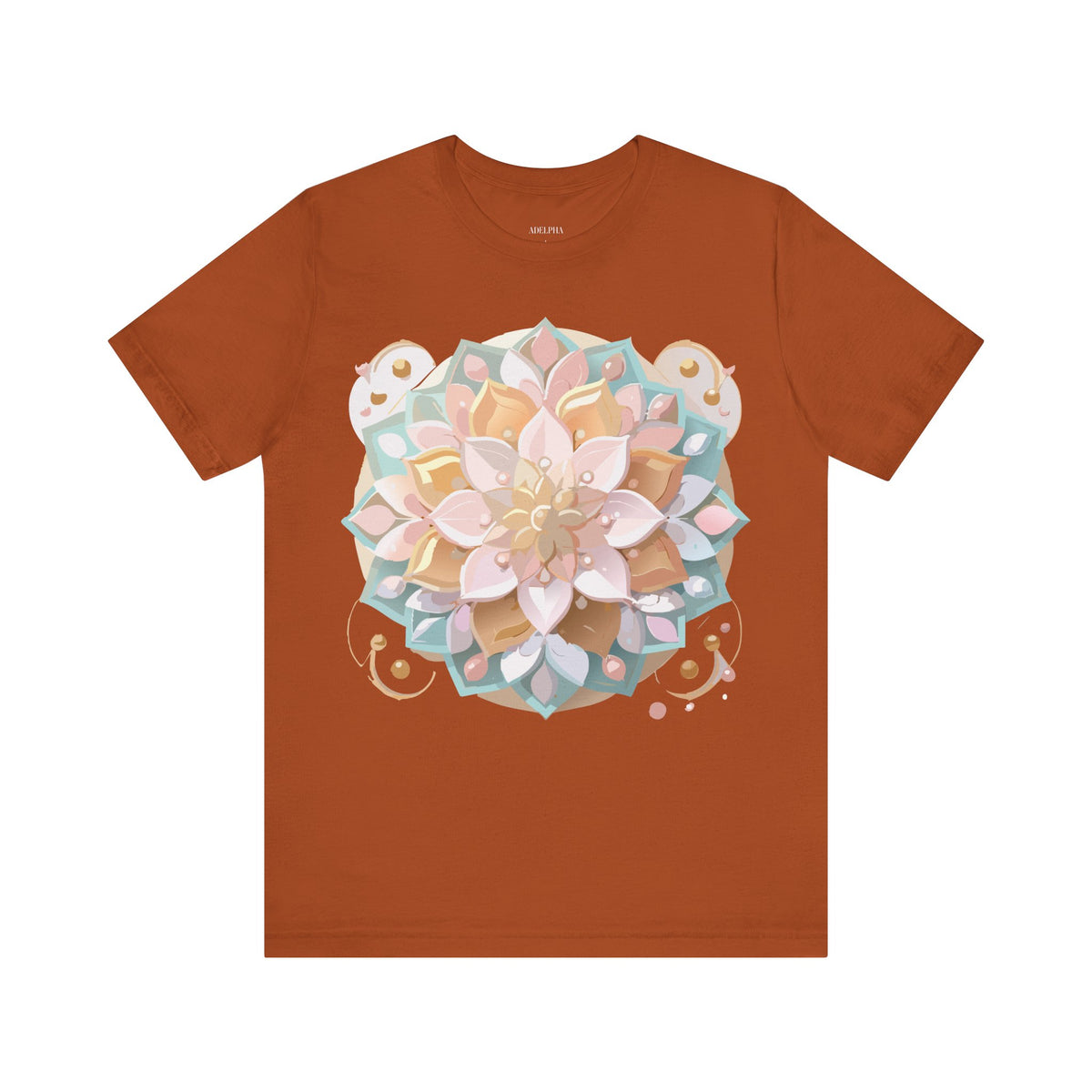 Mandala Graphic Unisex Cotton Bella+Canvas Tee with Floral Art Design n141
