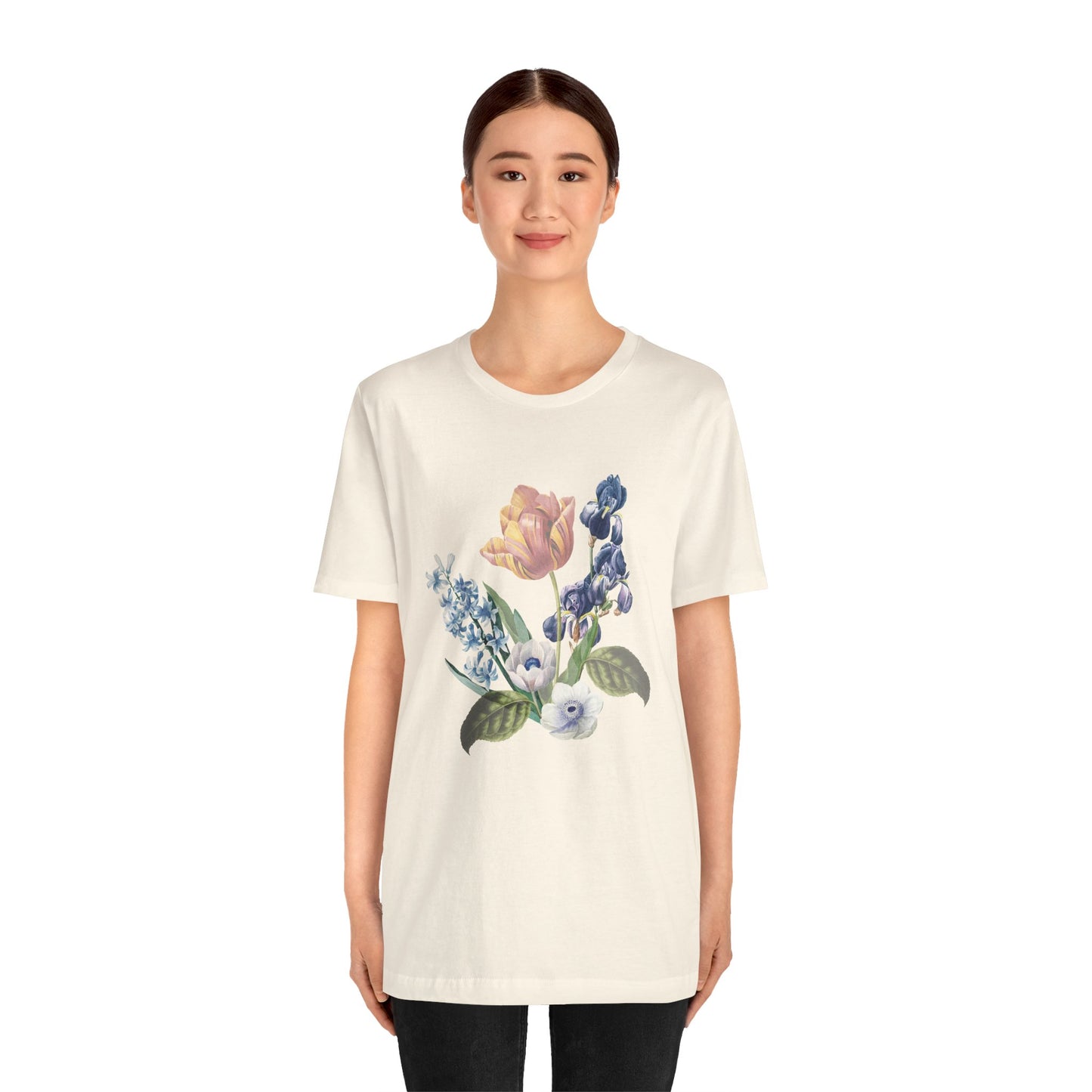 Cotton Tee Shirt with Floral Prints