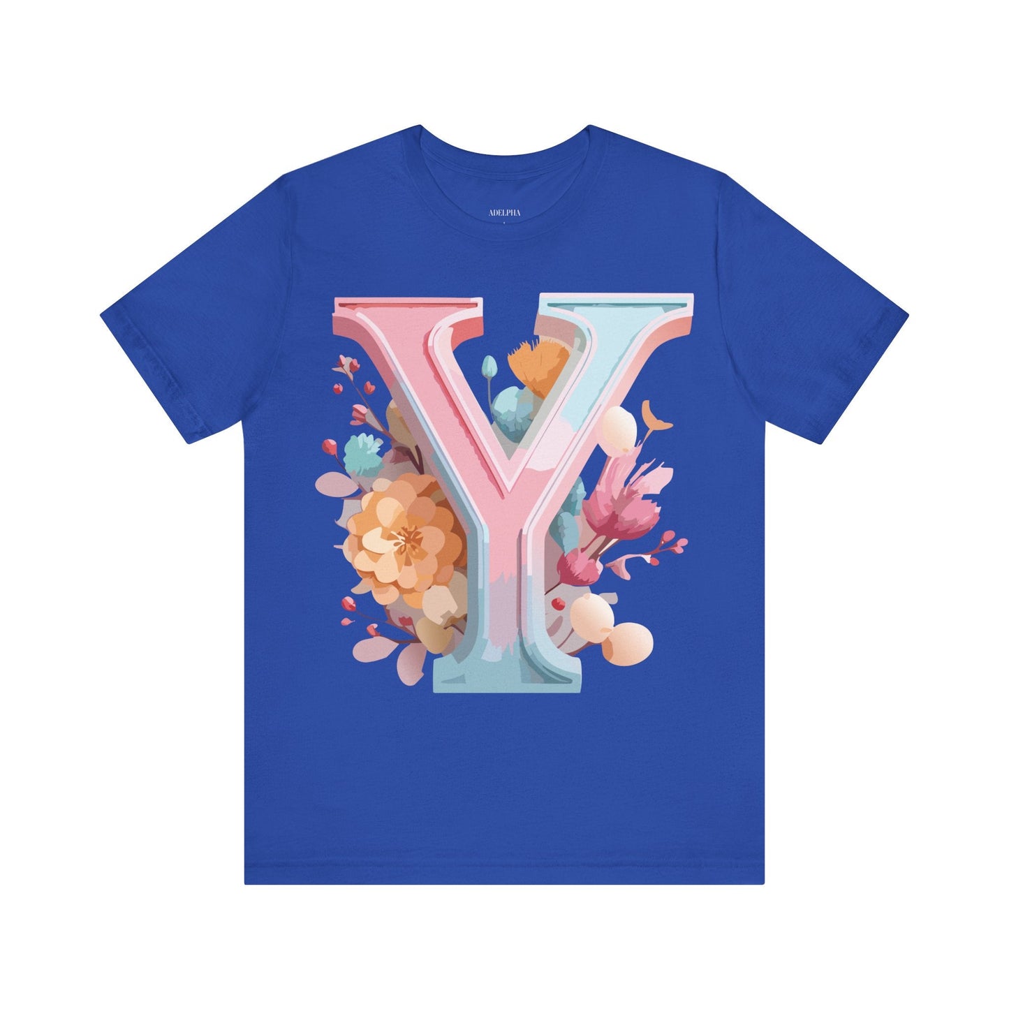 Letter Y Graphic Tee Unisex Short Sleeve Vintage Inspired Artwork Adelpha Premium