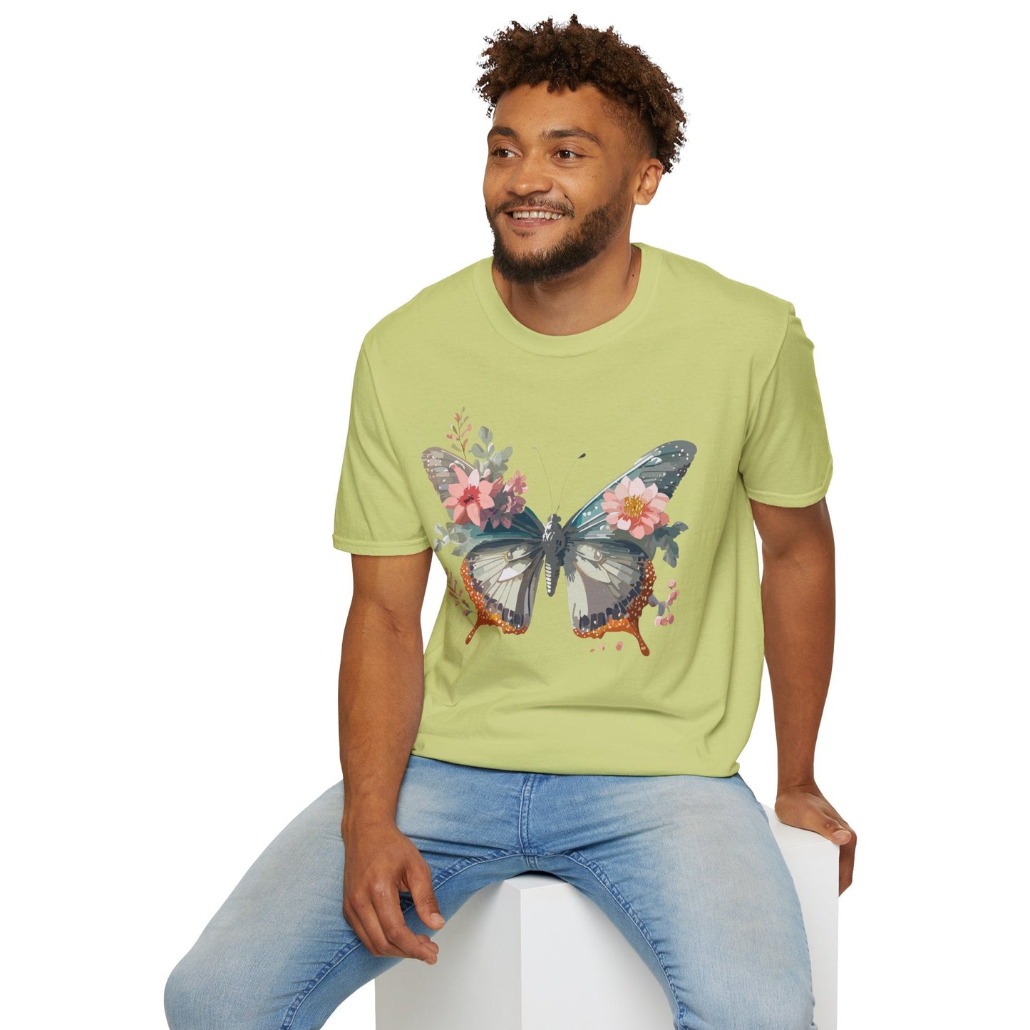 Butterfly Shirt Unisex Softstyle T Shirt Gildan 64000 Lightweight Ring Spun Cotton Monarch Design