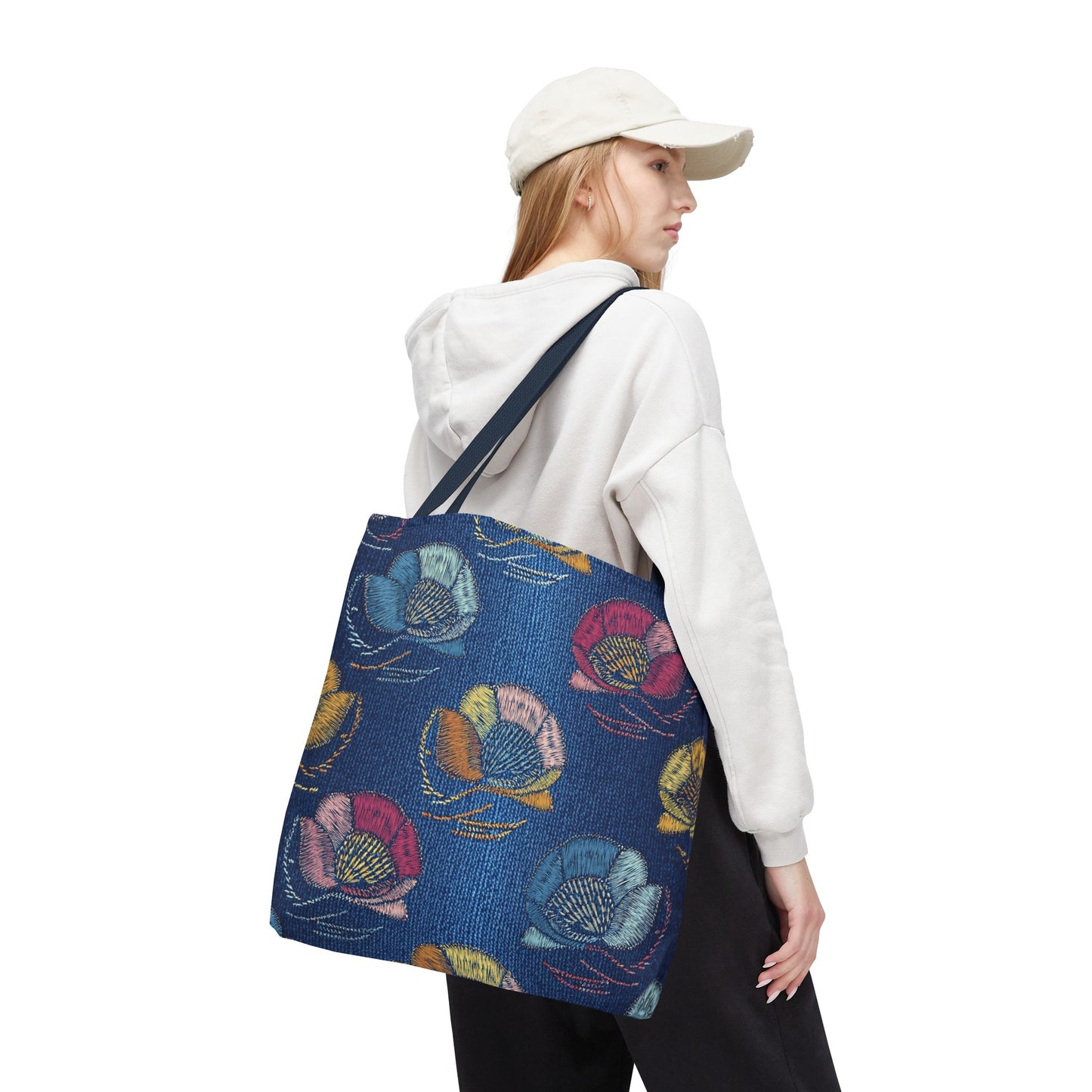 Denim Fabric Imitation Print Unisex Canvas Bag Poly Spun 3 Sizes Tote Bag 165