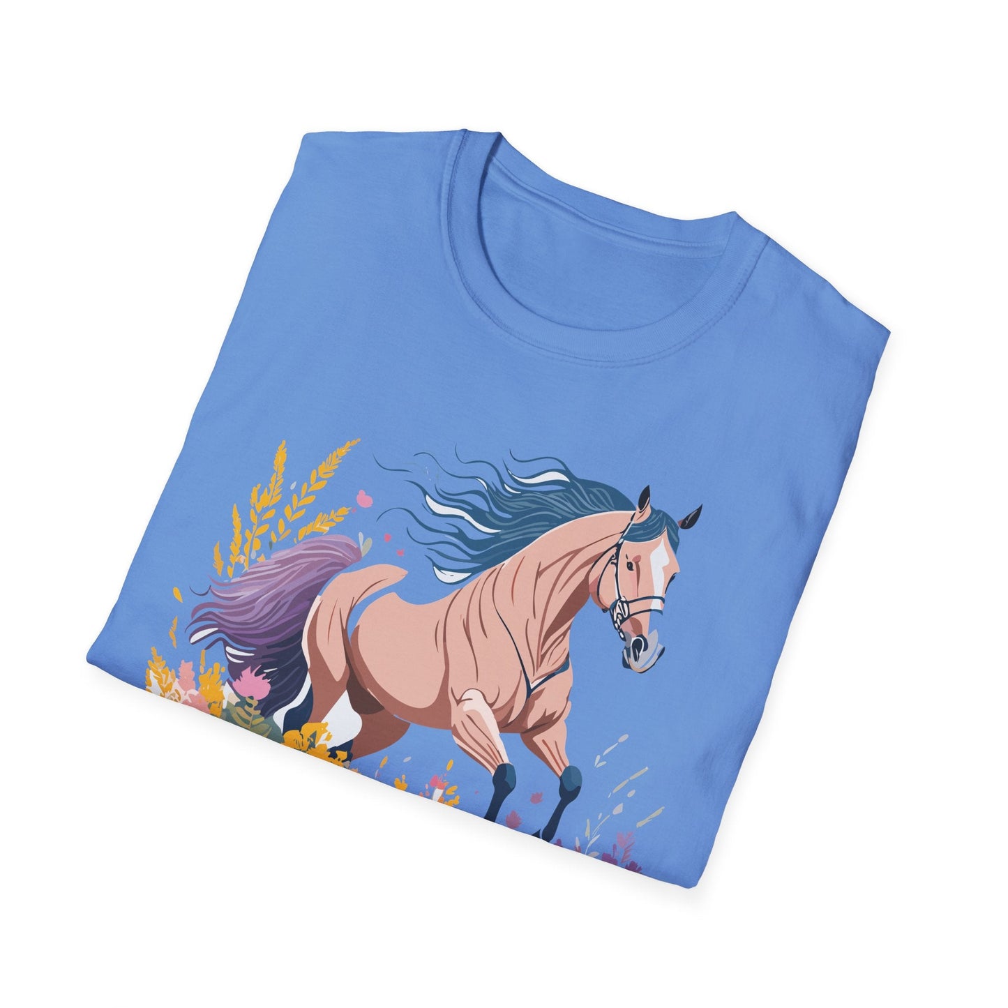 Unisex Horse Shirt With Animal Design Gildan Softstyle 64000 Tee