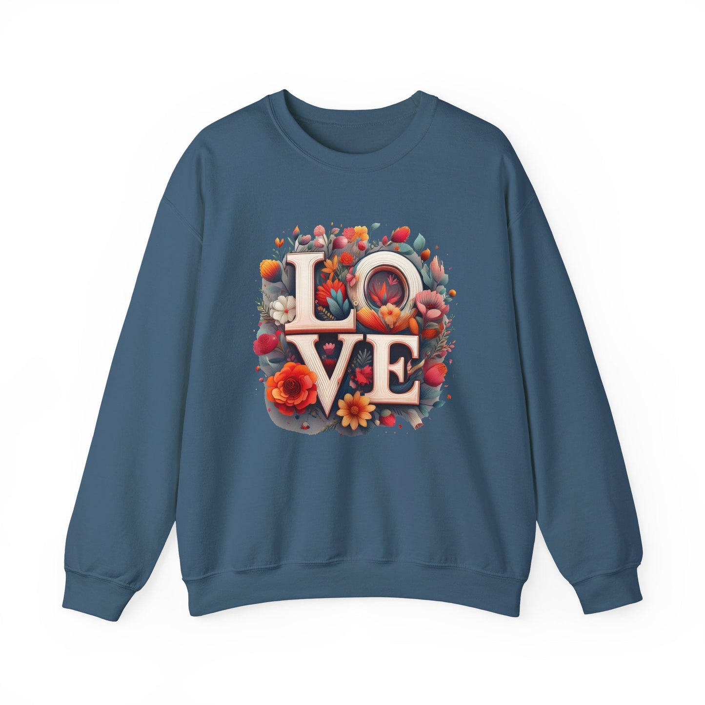 Floral Love Valentines Day Sweatshirt Unisex Crewneck Love Flower Gift Idea Cozy Everyday Wear