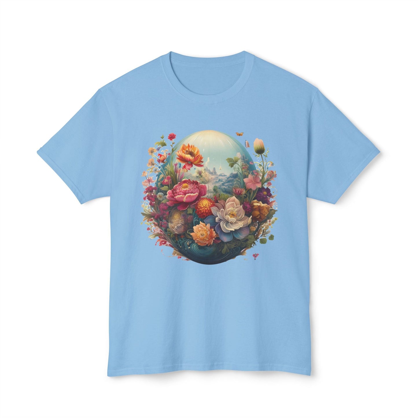 Unisex Floral T Shirt With Vintage Flower Art Print Cotton Tee For Men Women Everyday Wear