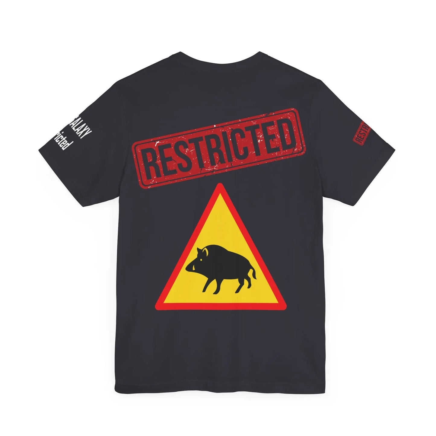 Tee Shirt With Red Stamp From Bad Galaxy Made To Order 100 Percent Cotton USA Printed With Eco Inks